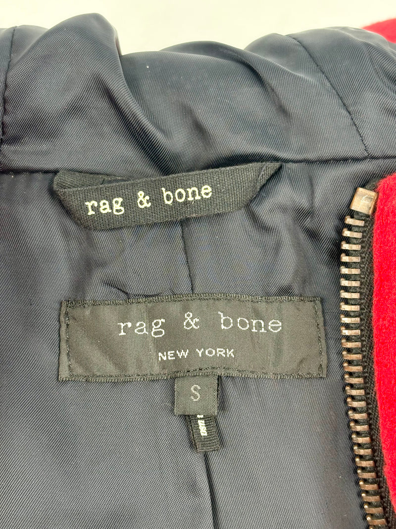 Rag & Bone Scarlet Red Wool Cropped Coat - AU8