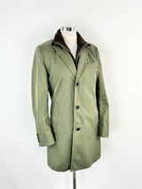 Boss Hugo Boss Deep Green Shearling Collar Coat - 50