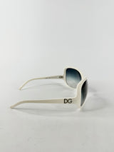 Dolce & Gabbana Cream Rectangle Sunglasses