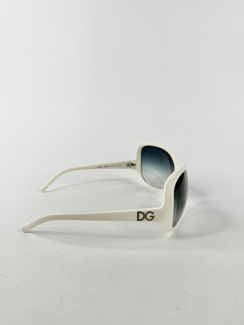 Dolce & Gabbana Cream Rectangle Sunglasses