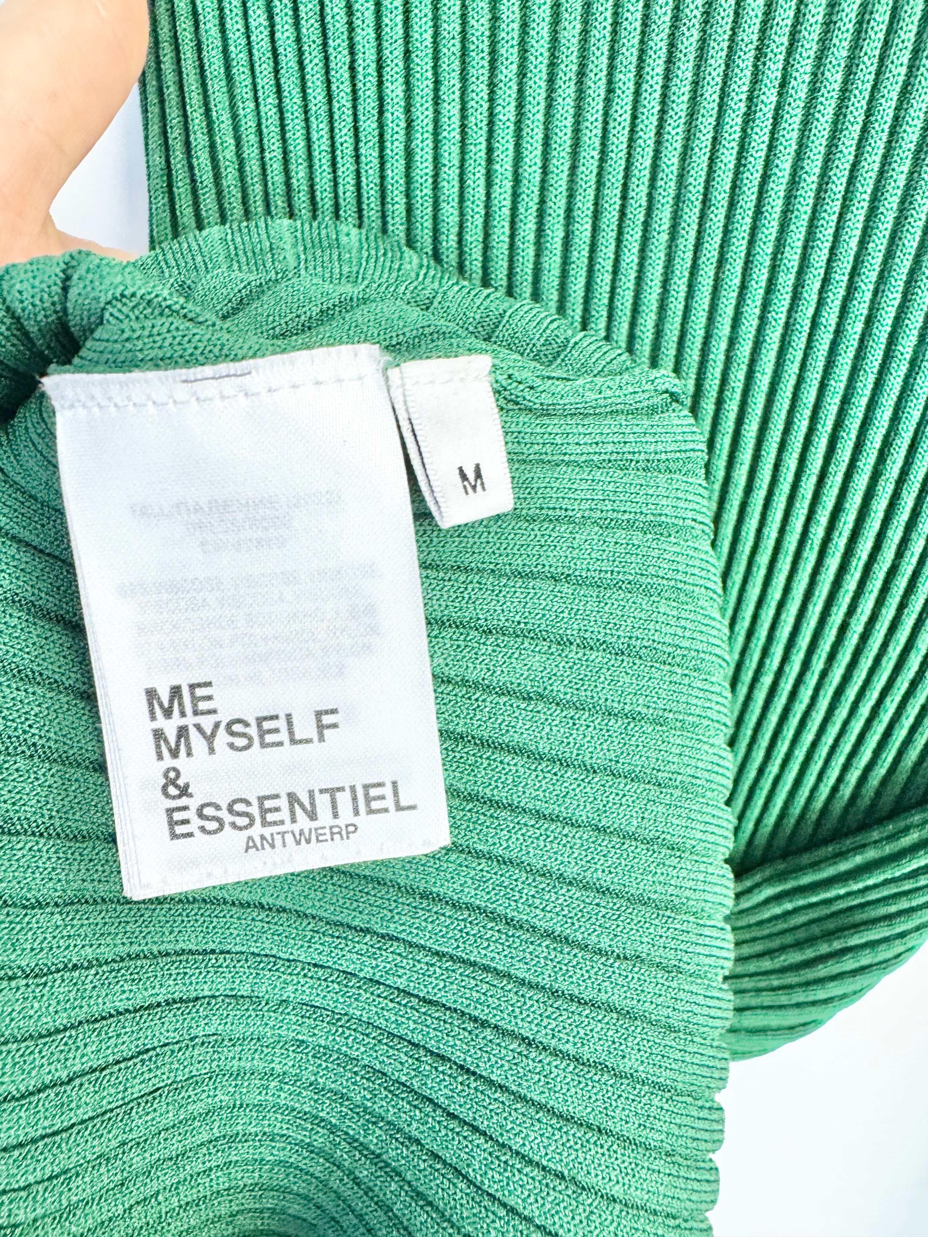 Essentiel Antwerp Dark Green Midi-Length Rib Knit Dress - AU10/12