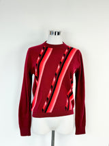 Vintage Ballantyne Carmine Red Cashmere Jumper - AU8/10