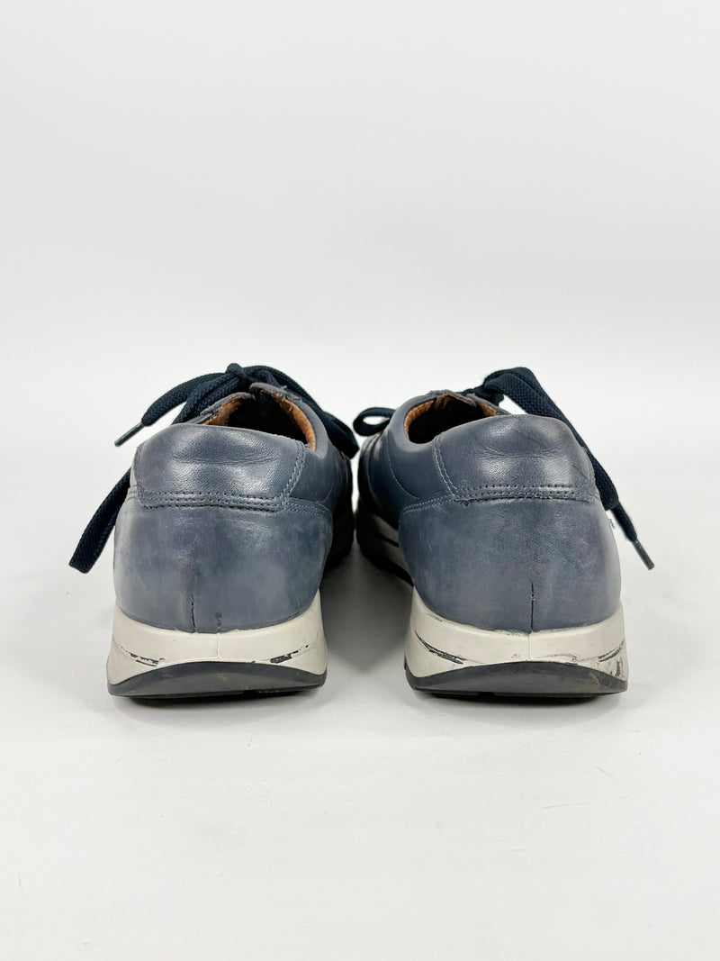 Imac Navy Blue Leather Sneakers - EU44