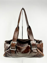 Kenneth Cole Rich Brown Leather Shoulder Bag