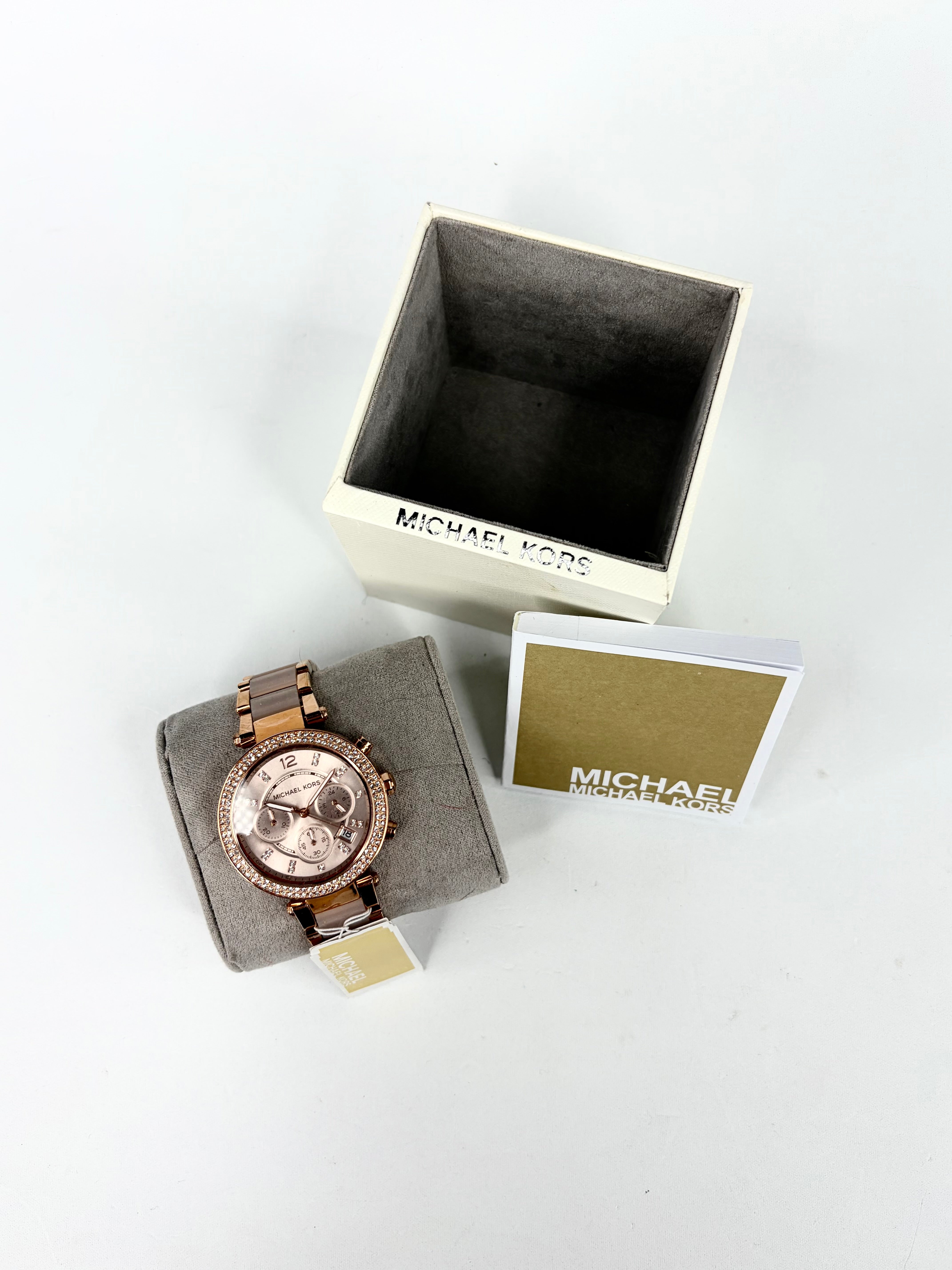 Michael Kors Rose Gold Toned 'Parker' Stainless Steel Chronograph Watch