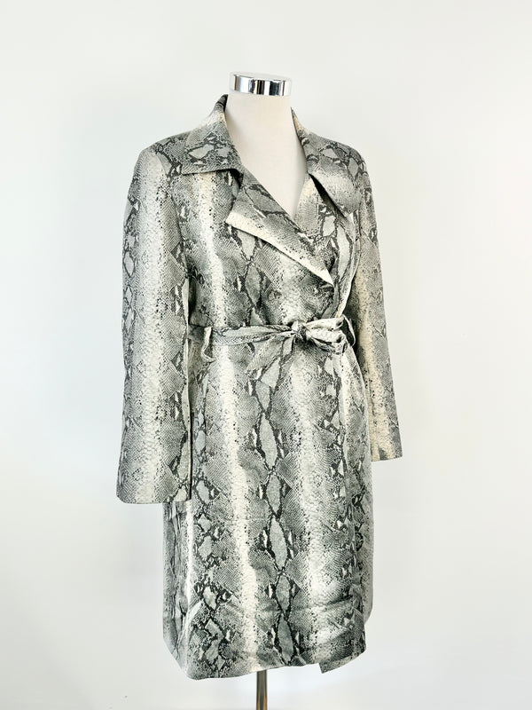 Carla Zampatti Silk Snakeskin Pattern Coat - AU14