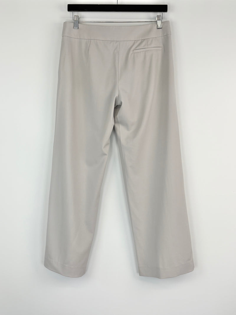 Emporio Armani Stone Grey Straight-Leg Tailored Trousers - AU10