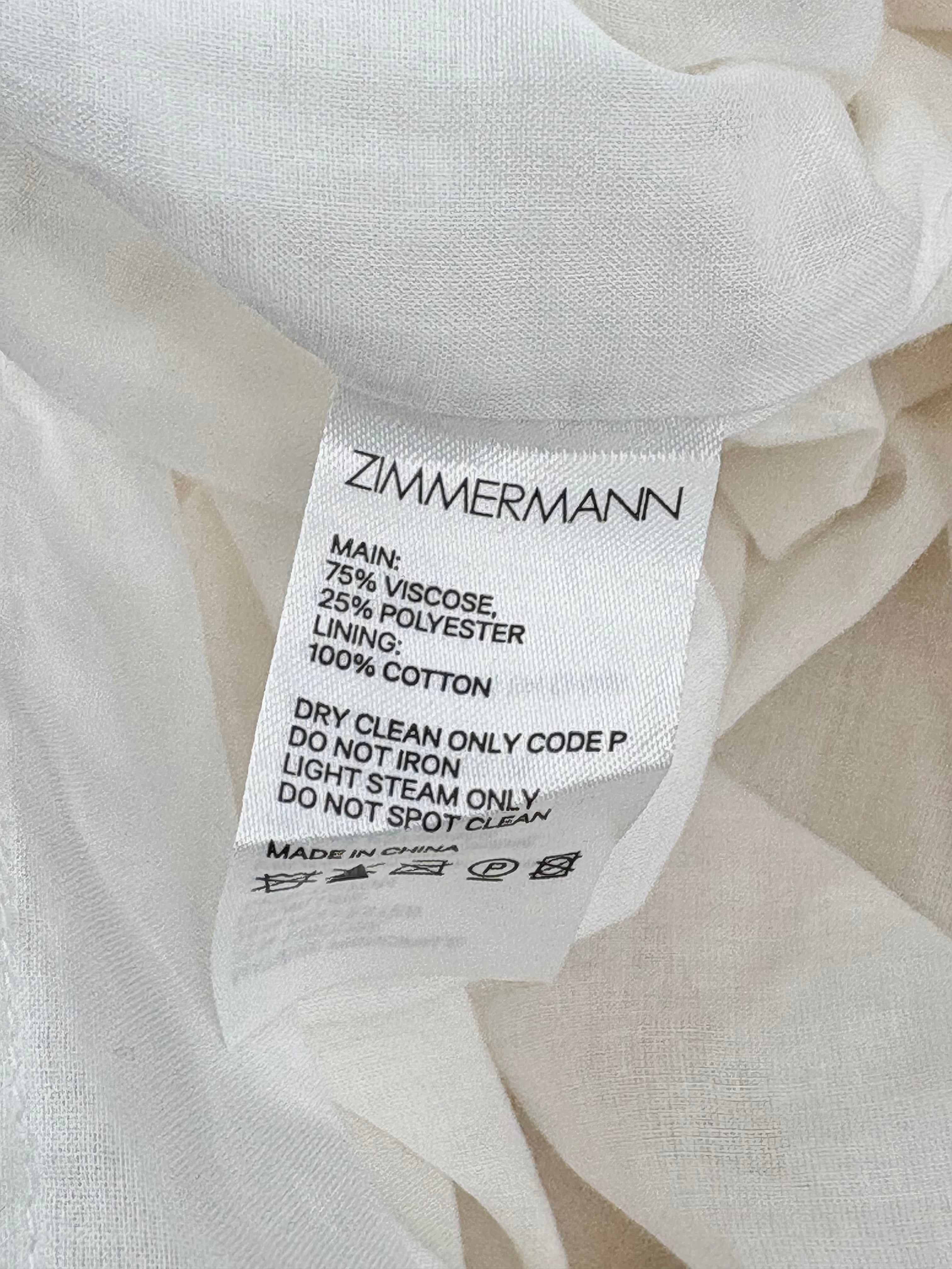 Zimmermann White Pleated 'Plisse' Midi Dress - AU12