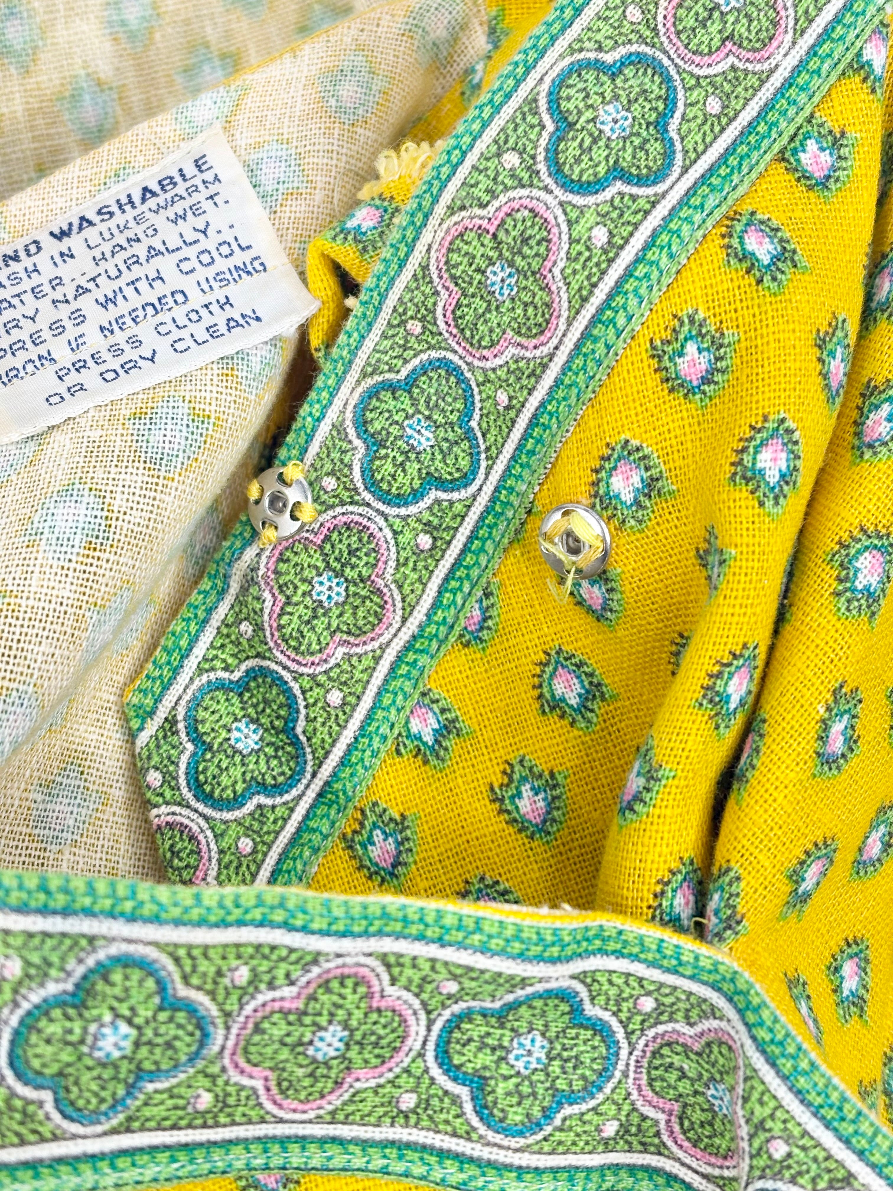 Lord & Taylor Vintage Mustard Yellow Patterned Column Dress - AU18/20