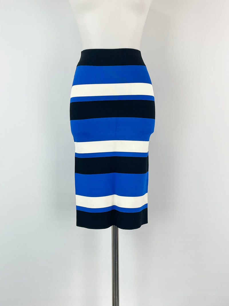 BCBGMaxazria Blue, Black & White 'Viola' Mini Skirt - AU8