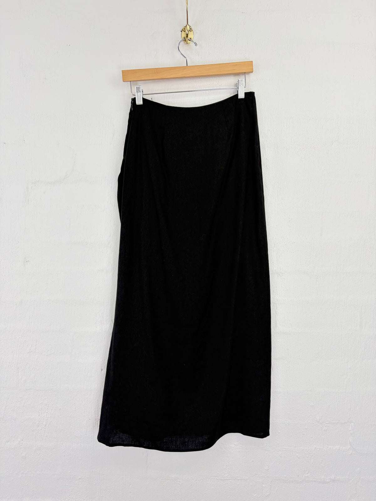 Sir. Black Linen Blend Gathered Skirt - AU8/10