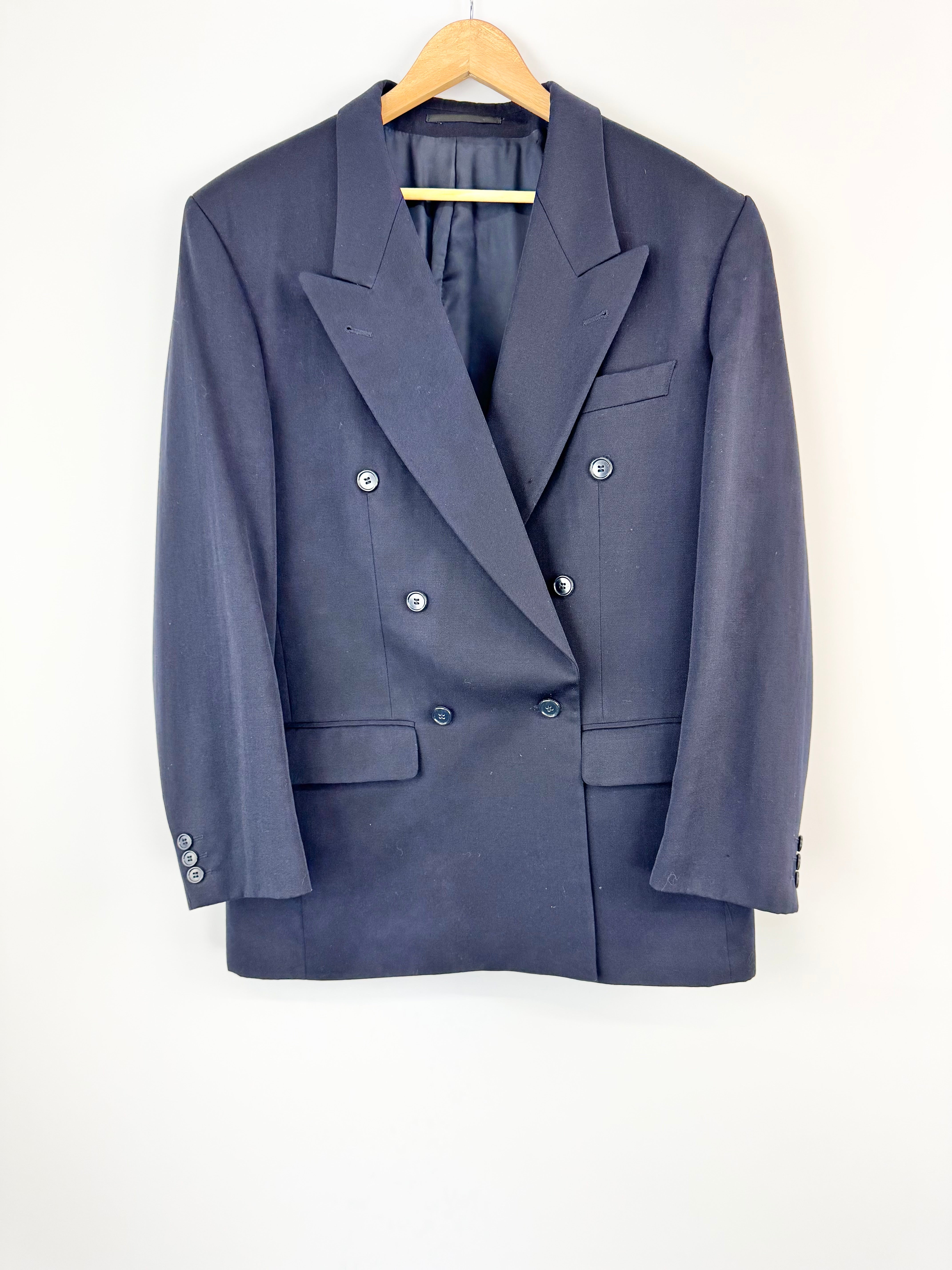 MFW HC Studio Dark Blue Wool Double Breasted 2 Pce Suit - 102/89
