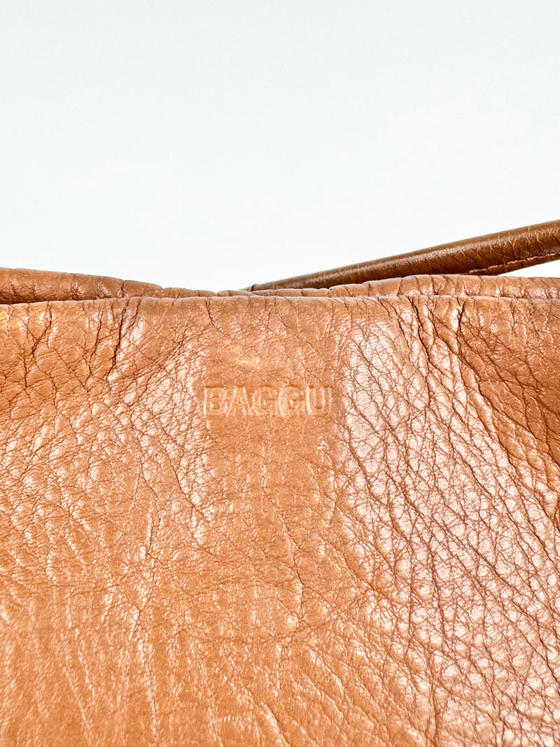 Baggu Tan Leather Cross Body Pouch