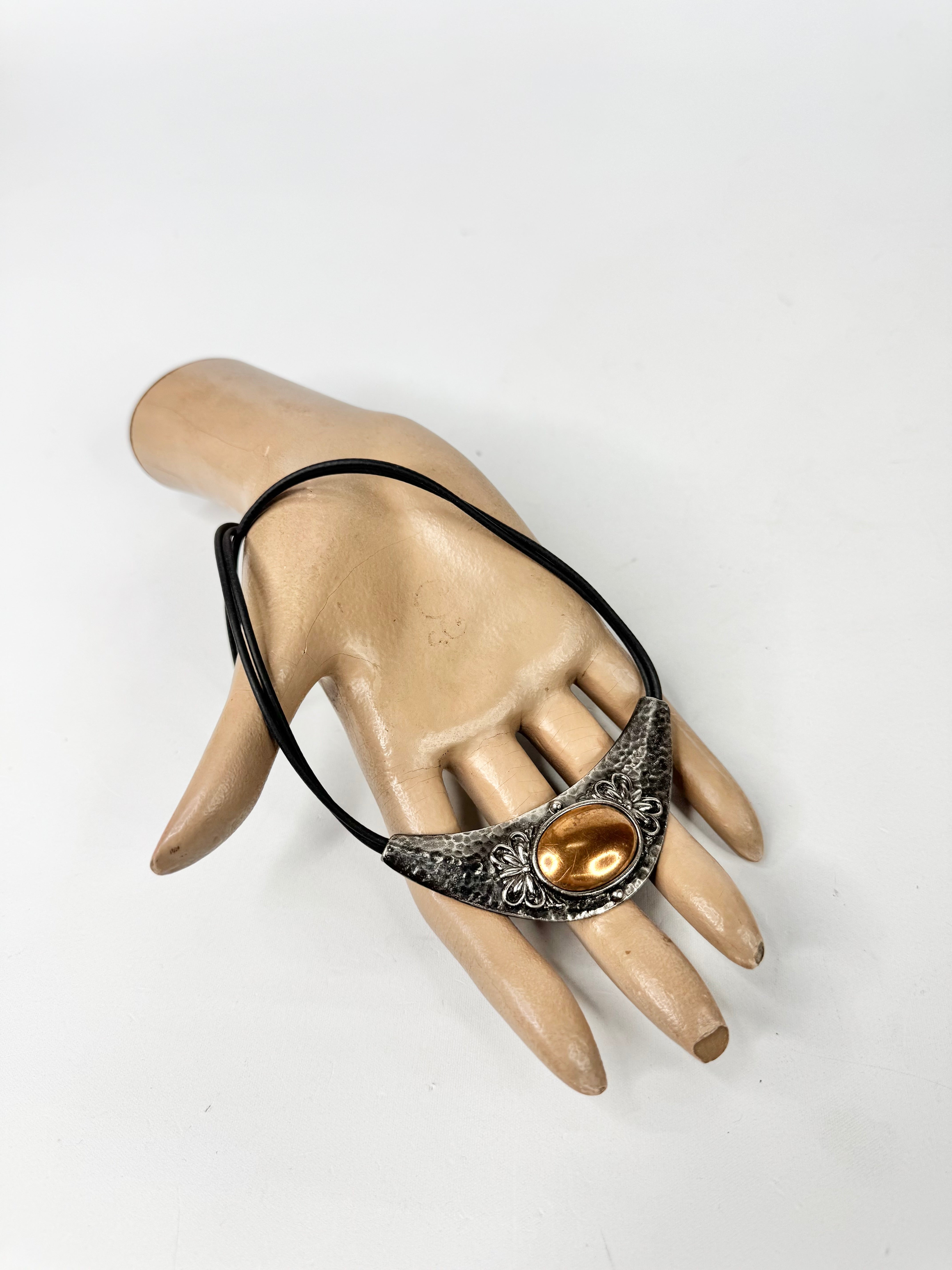 MFW Blackened Metal & Copper Toned Necklace