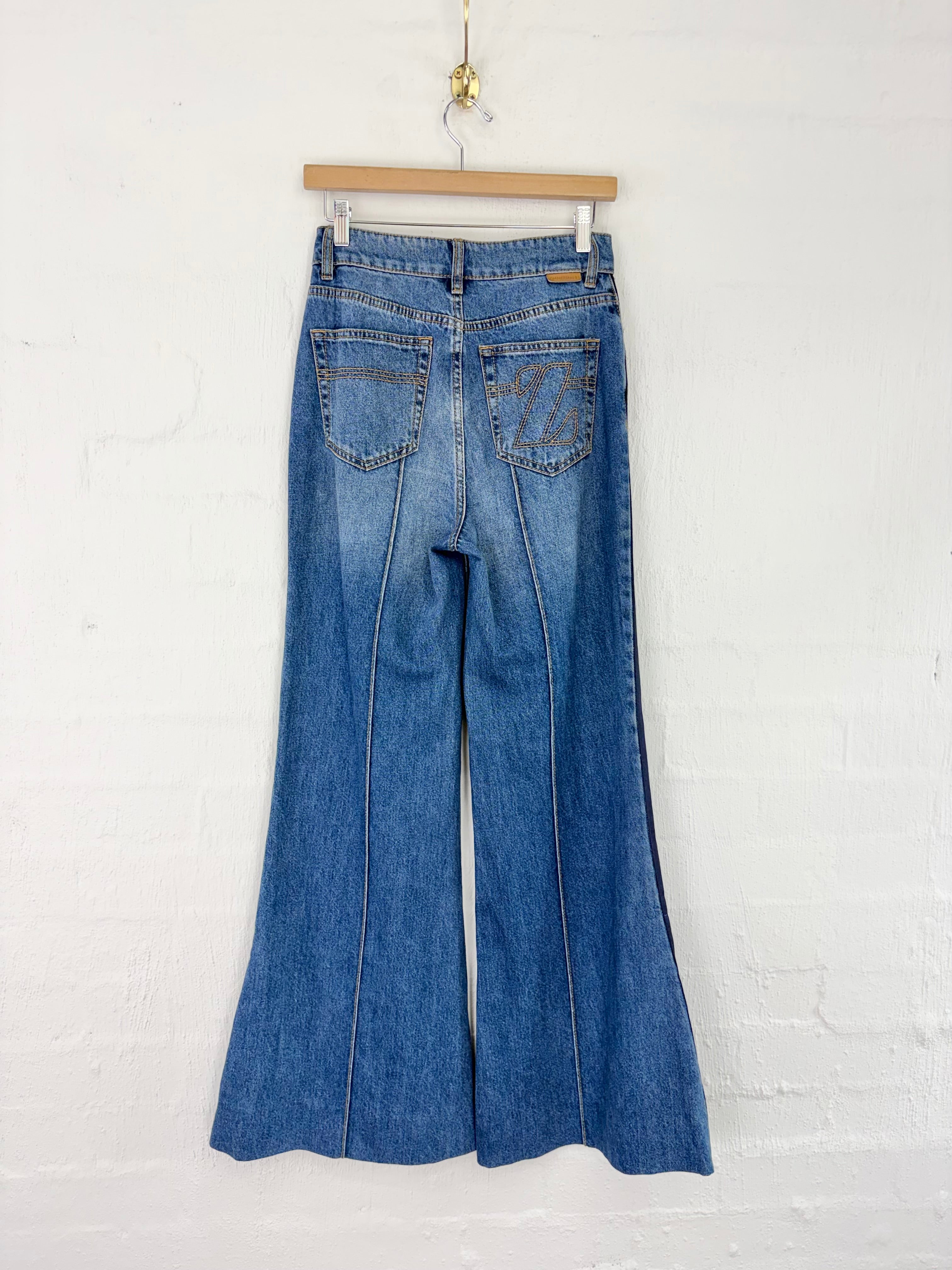 Zimmermann Blue Striped Denim Flared Jeans - AU8/10