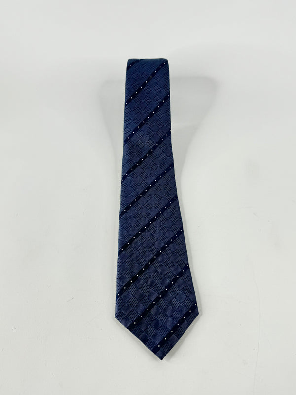 Louis Vuitton Blue Diamond Patterned Silk Tie