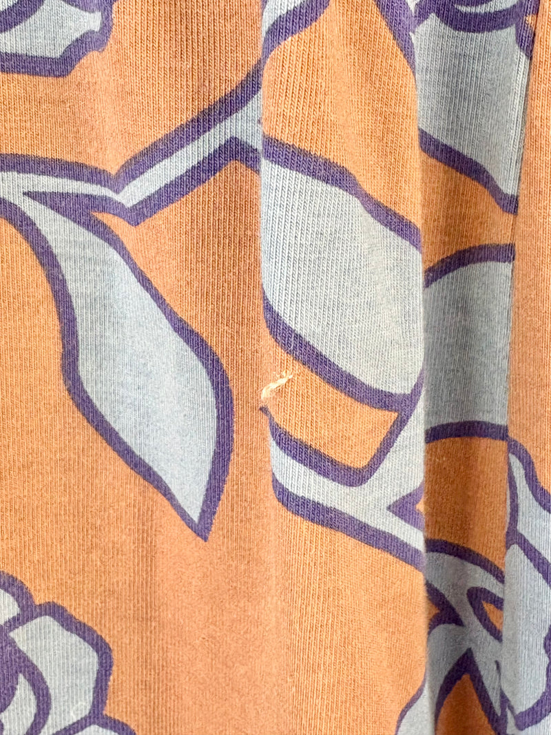 Obus Tan & Blue Rose Pattern Stretchy Jumpsuit - AU12