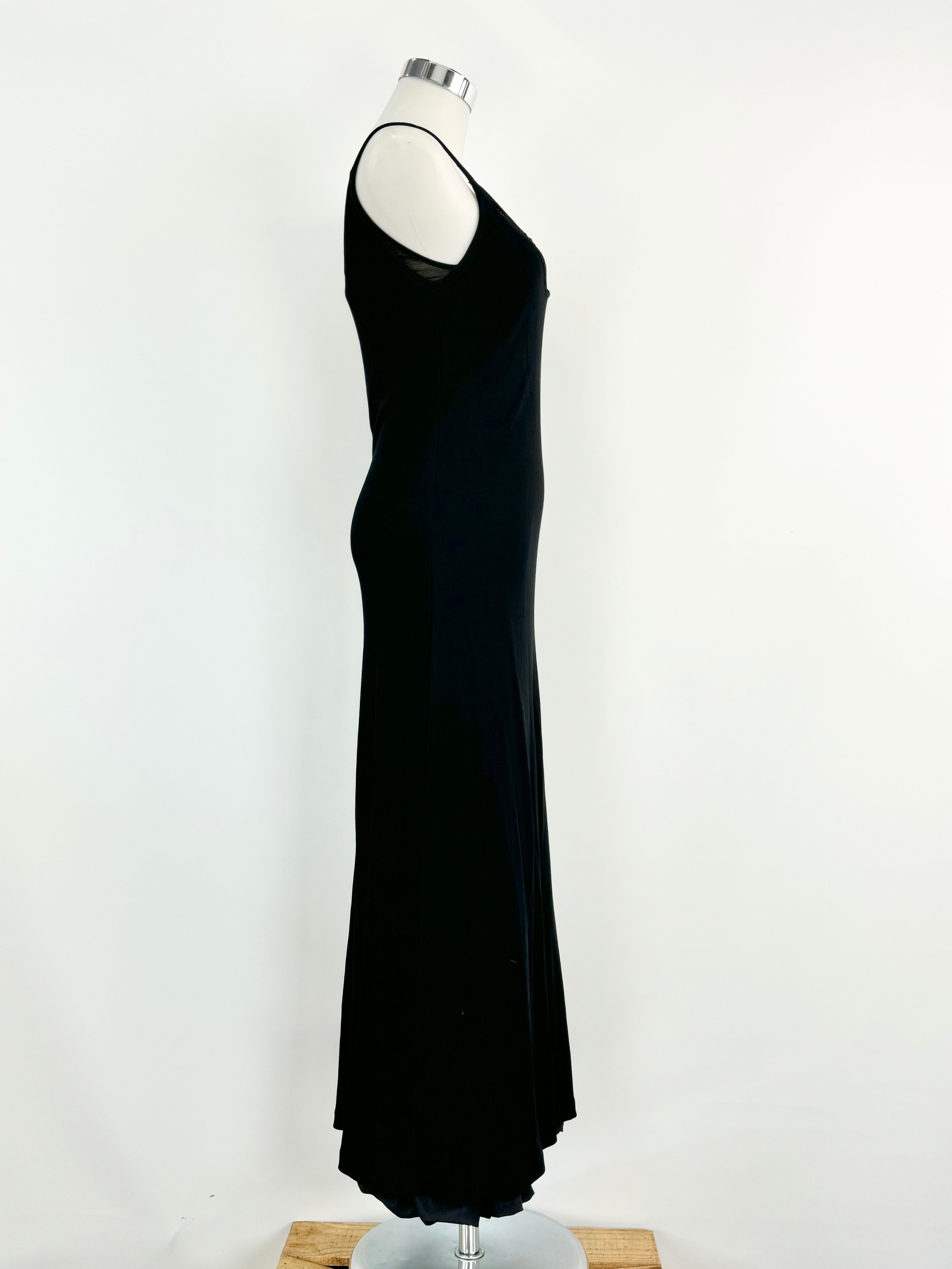 Vintage Kenzo Black Stretchy Slip Dress - AU10/12