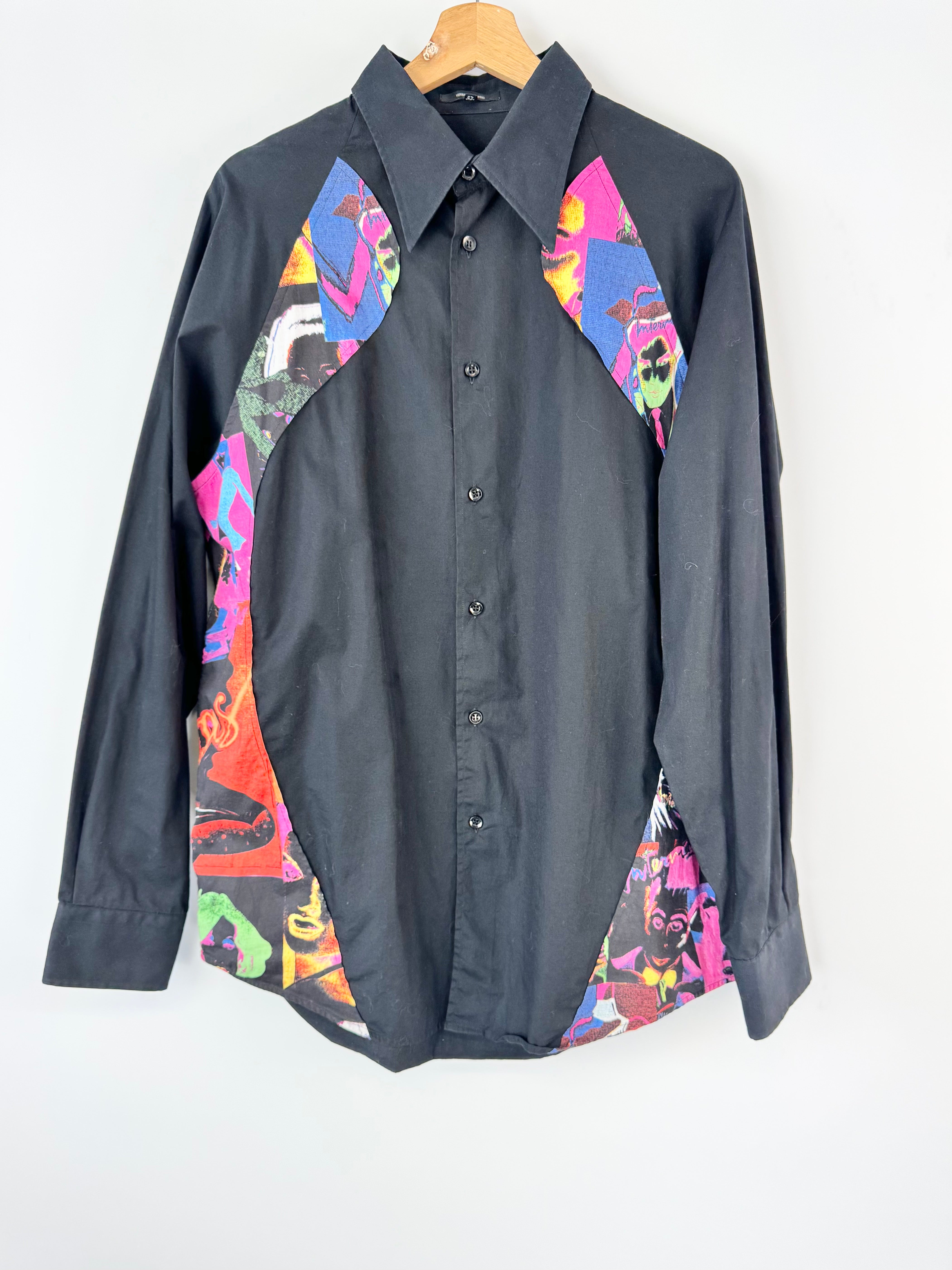 Vintage 90s Versace Classic Black & Mulicolour Shirt - 16.5/42