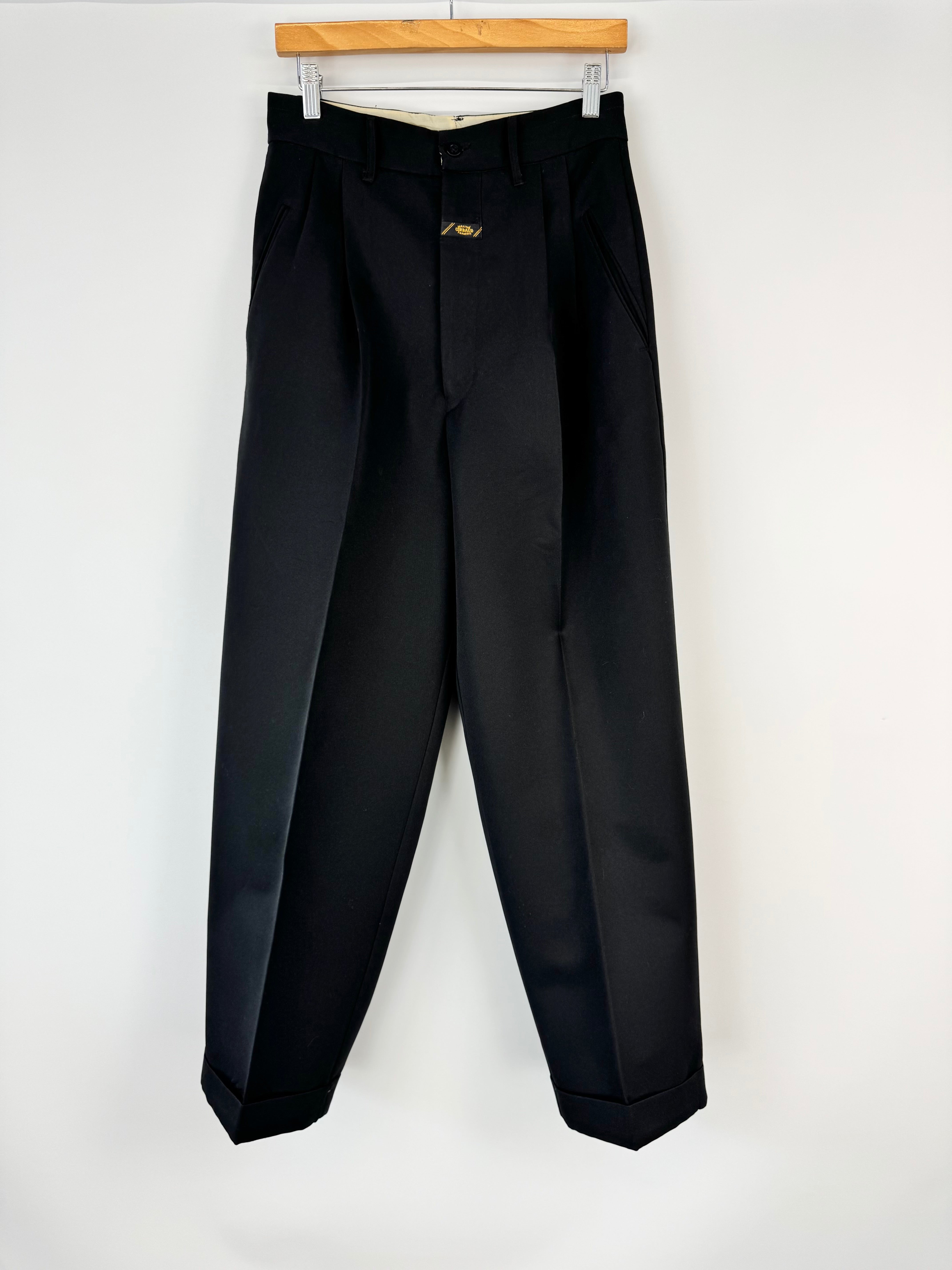 Marithé + François Girbaud Black Tailored Front Pleat Slacks  - 30