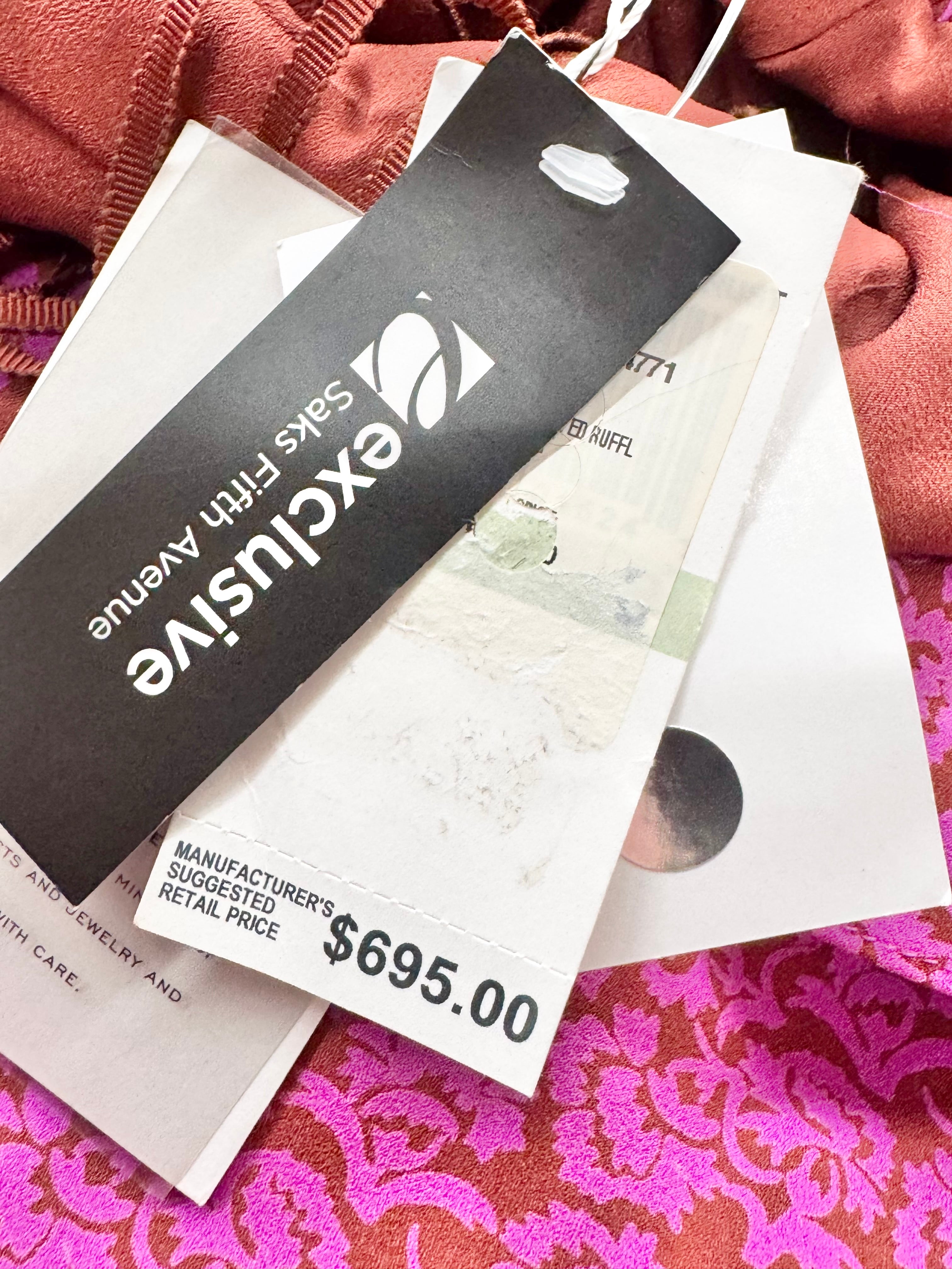 A.L.C. Titus Print Ruffle Maxi Dress NWT - AU8