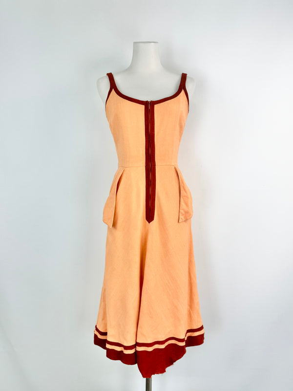Vintage Louis Feraud Popsicle Orange Summer Dress - AU8/10