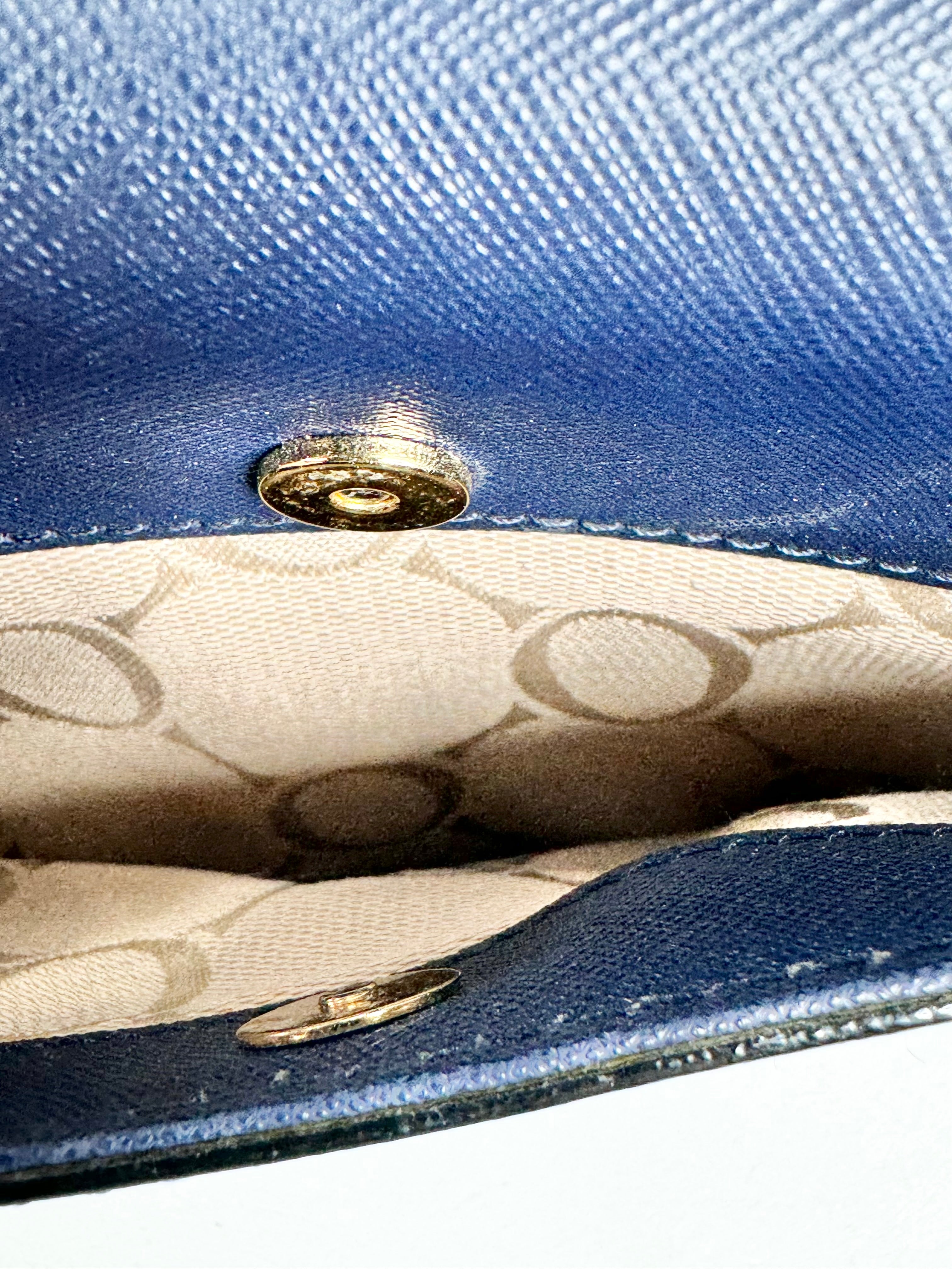 Oroton Navy Blue Cuban Chain Cross Body Bag