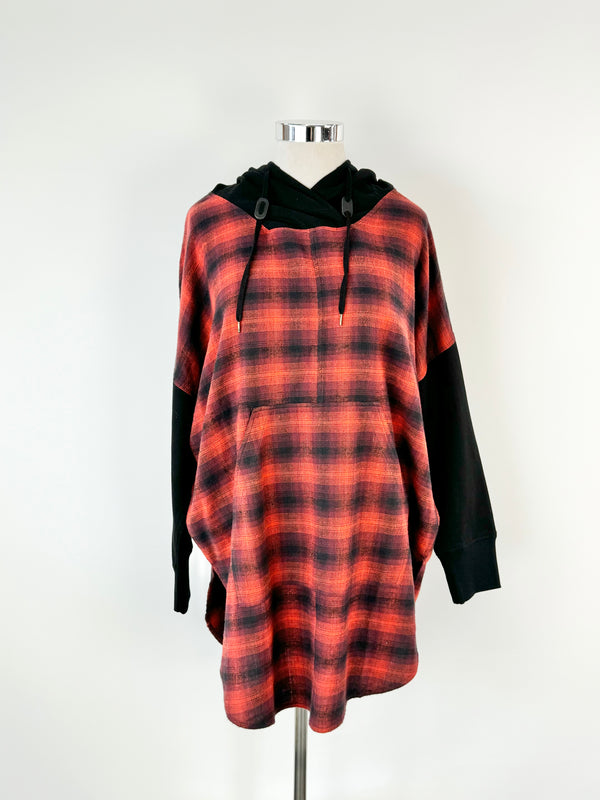 Nicholas K 'Oliver' Black & Crimson Plaid Hoodie NWT - XL