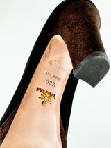 Prada Black Suede Square Toe Pumps - EU38.5