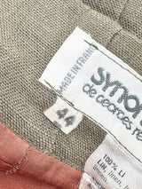 Vintage 80s Synonyme Georges Rech Olive Green Linen Midi Skirt - AU10/12