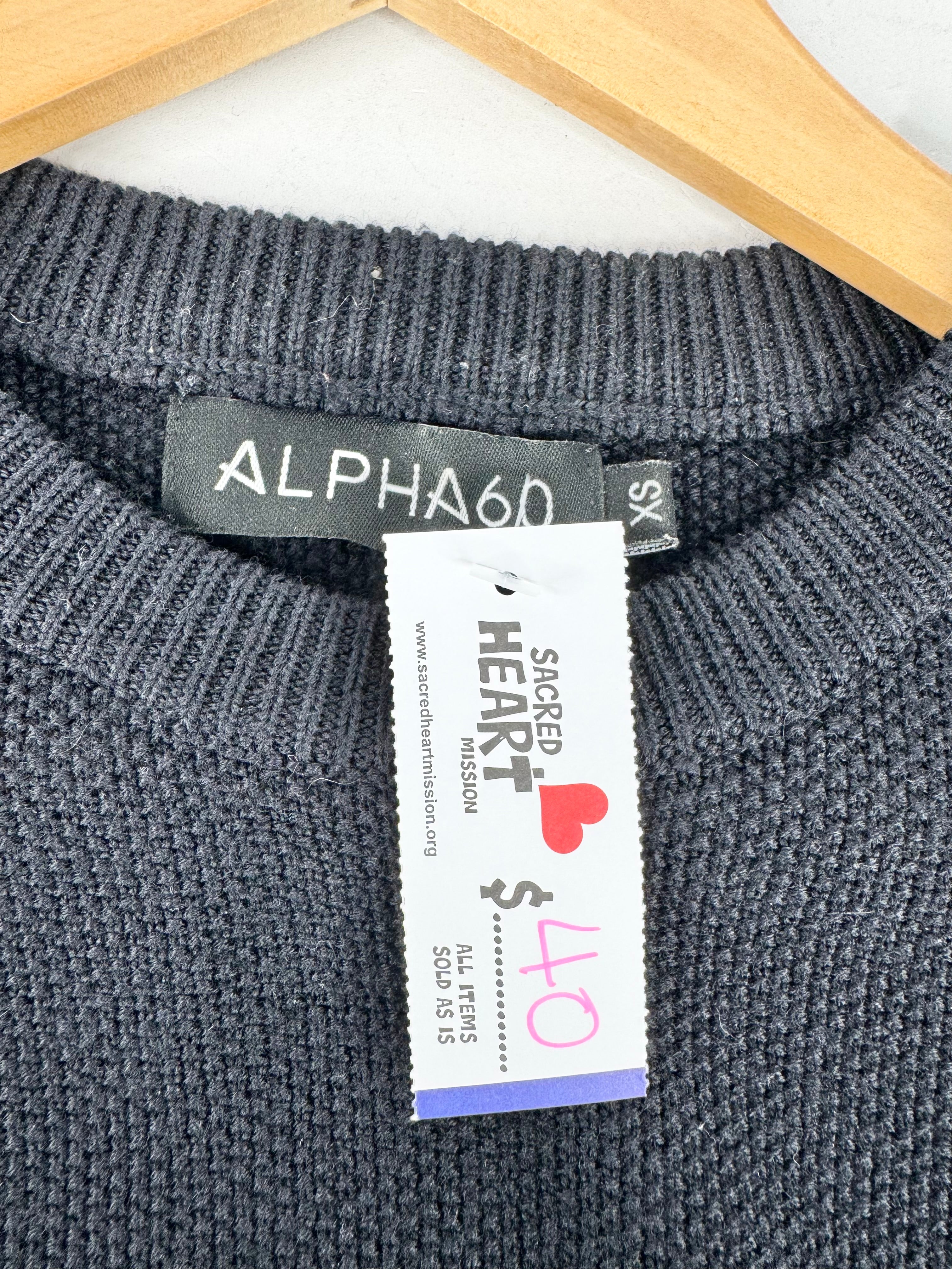 Alpha60 Black Merino Wool Long Dress - XS