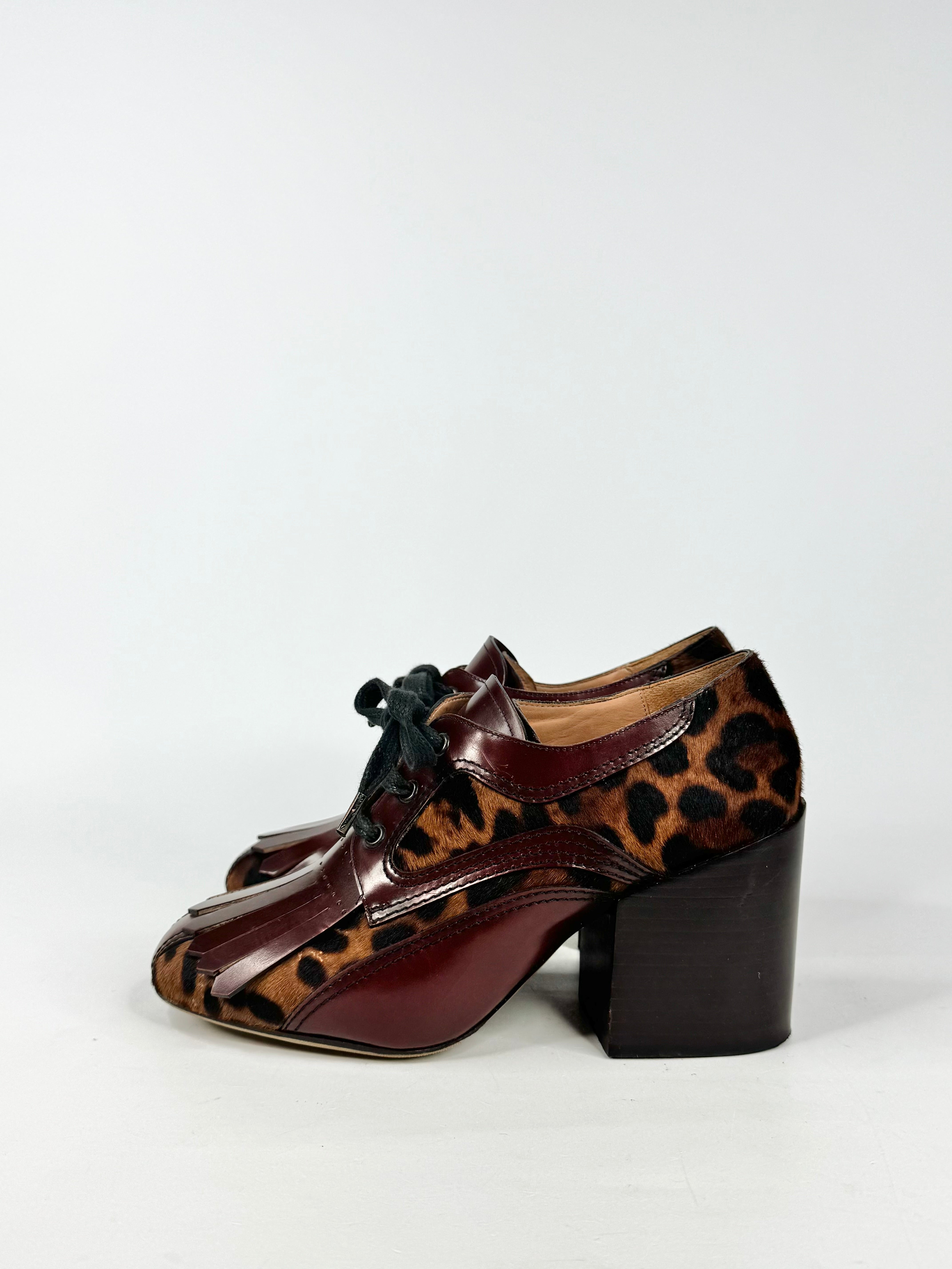 Dries van Noten Leopard Print Heeled Loafer - EU39.5