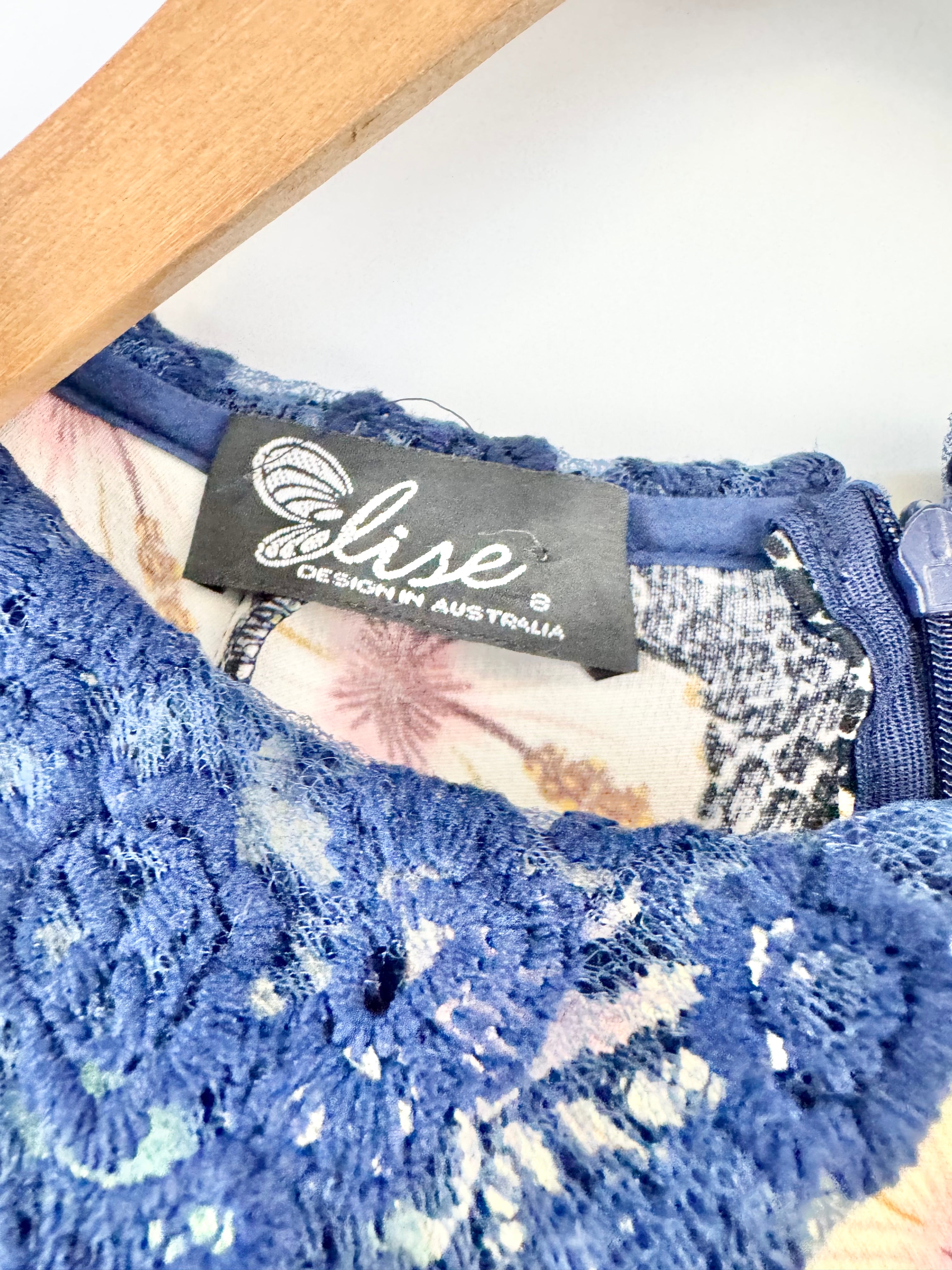 Vintage Elise Hibiscus Patterned Dress - AU8/10