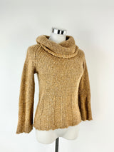 Armani Exchange Wool, Mohair & Silk Blend Tan Jumper - AU6/8