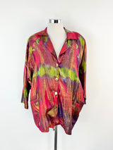 Comme des Garsons Pink Green Purple & Metallic Gold Shirt - AU10/12