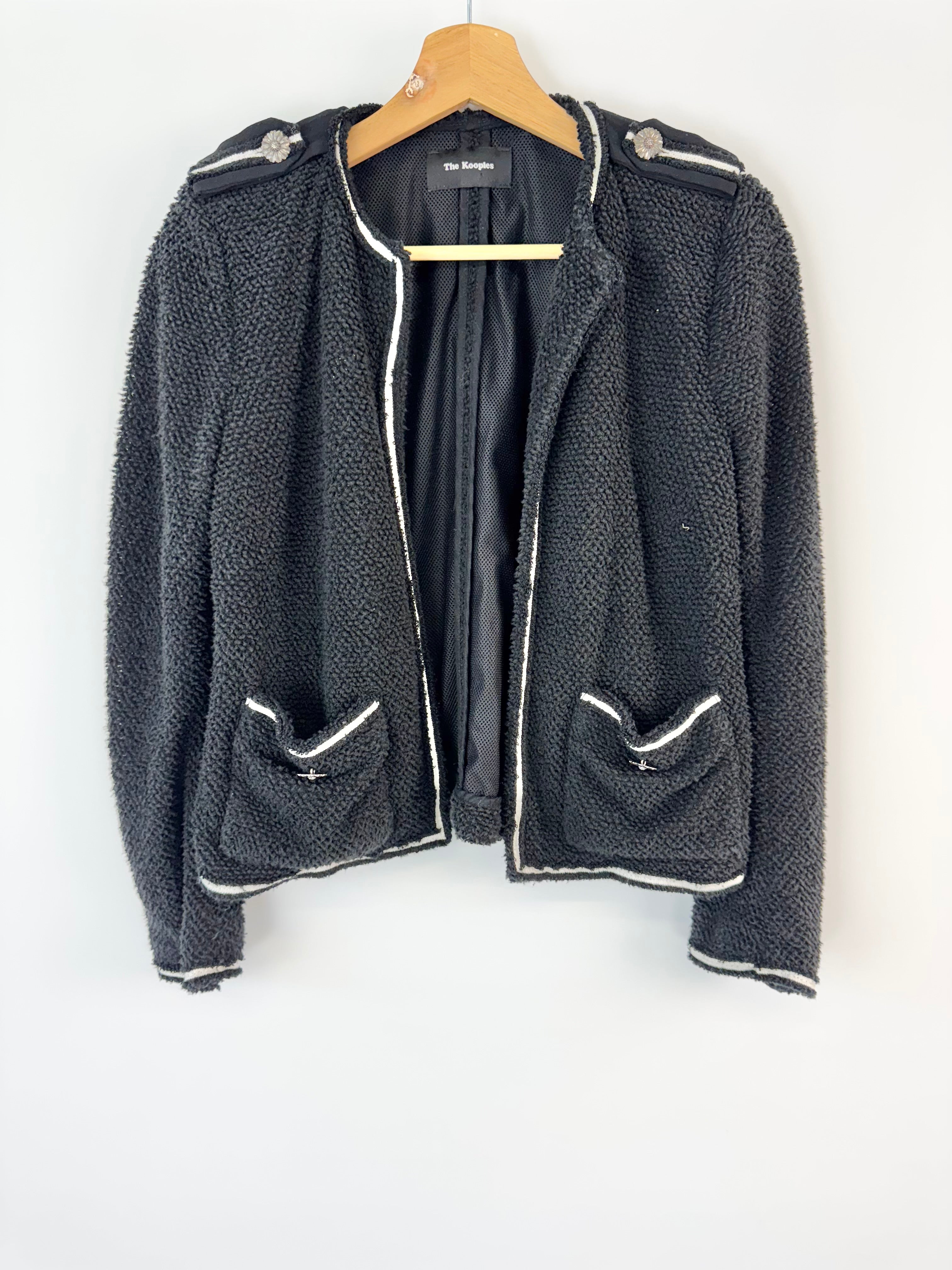 The Kooples Black & White Contrast Cardigan - AU8