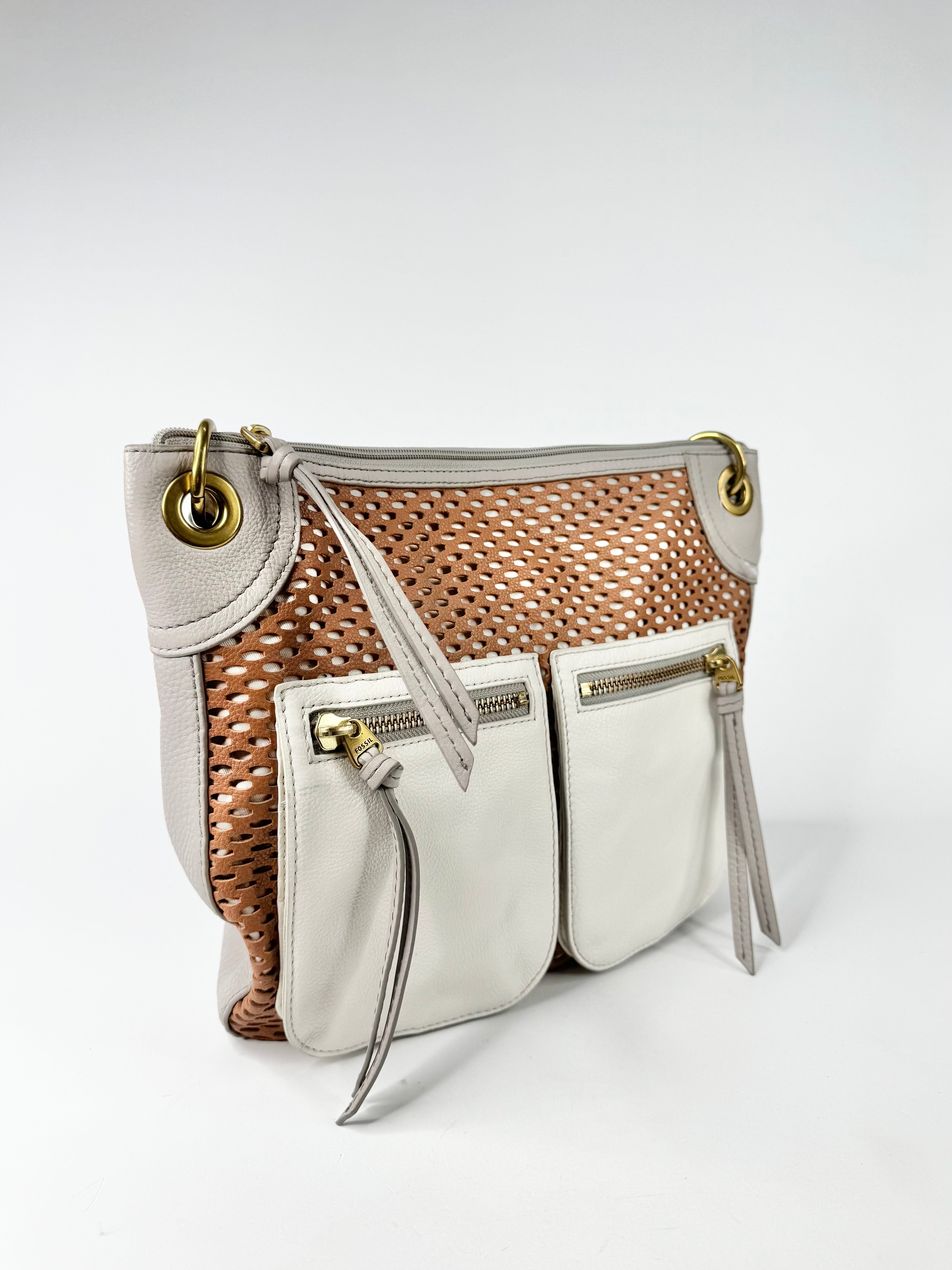 Fossil Taupe, Cream & Tan Shoulder Bag