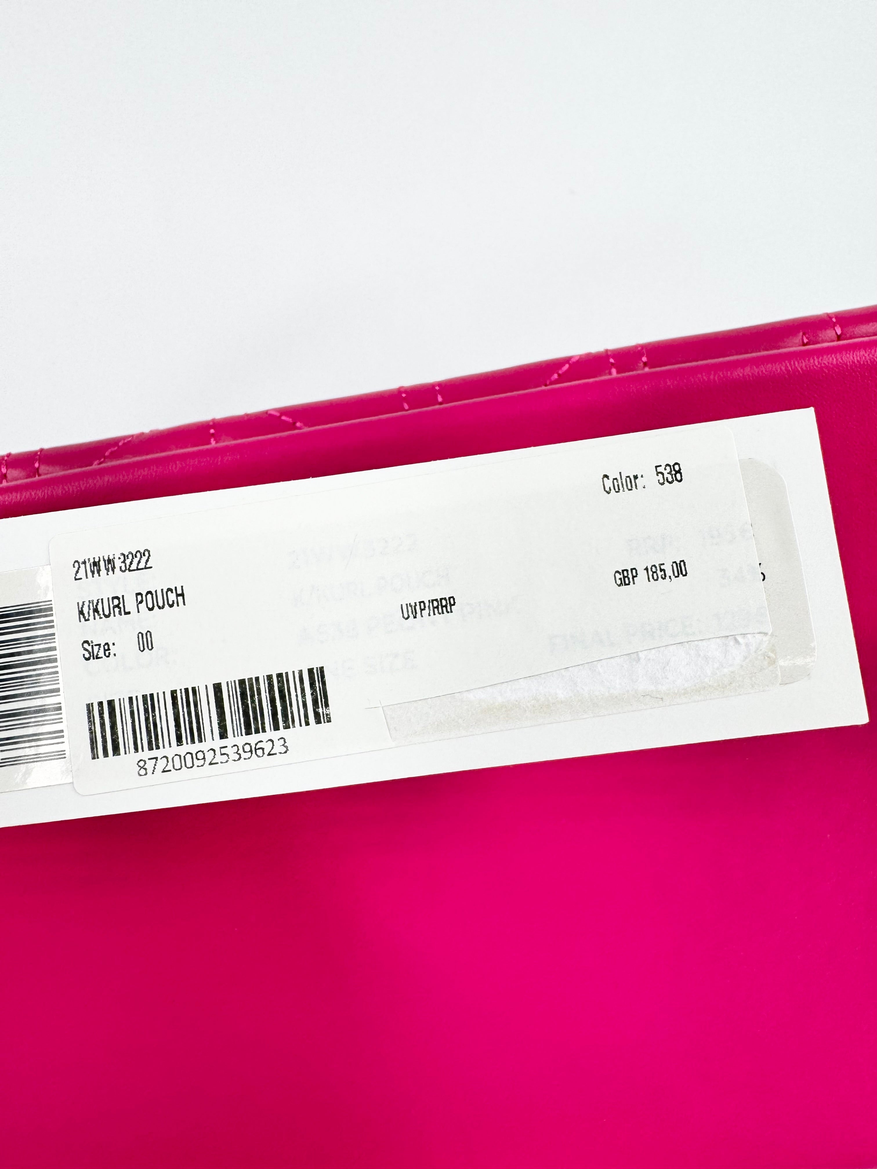Karl Lagerfeld Hot Pink Quilted 'K/Kurl' Clutch NWT
