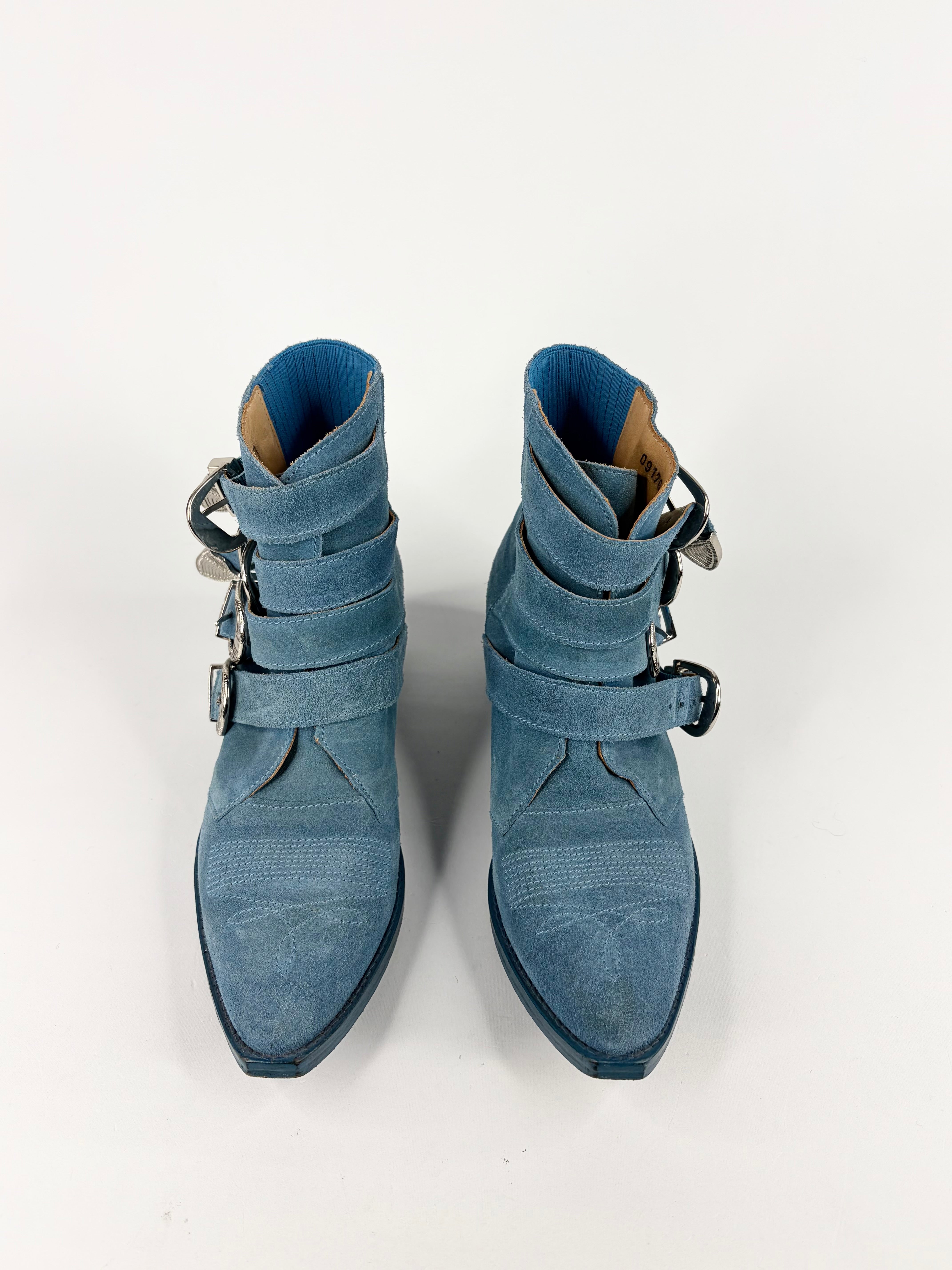 Toga Pulla Blue Suede Western Boot - EU36