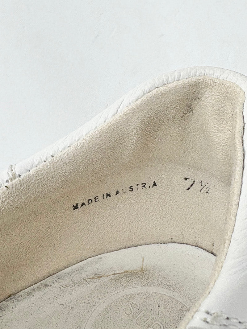 Paul Green White Leather Embellished Supersoft Sneakers - EU41.5