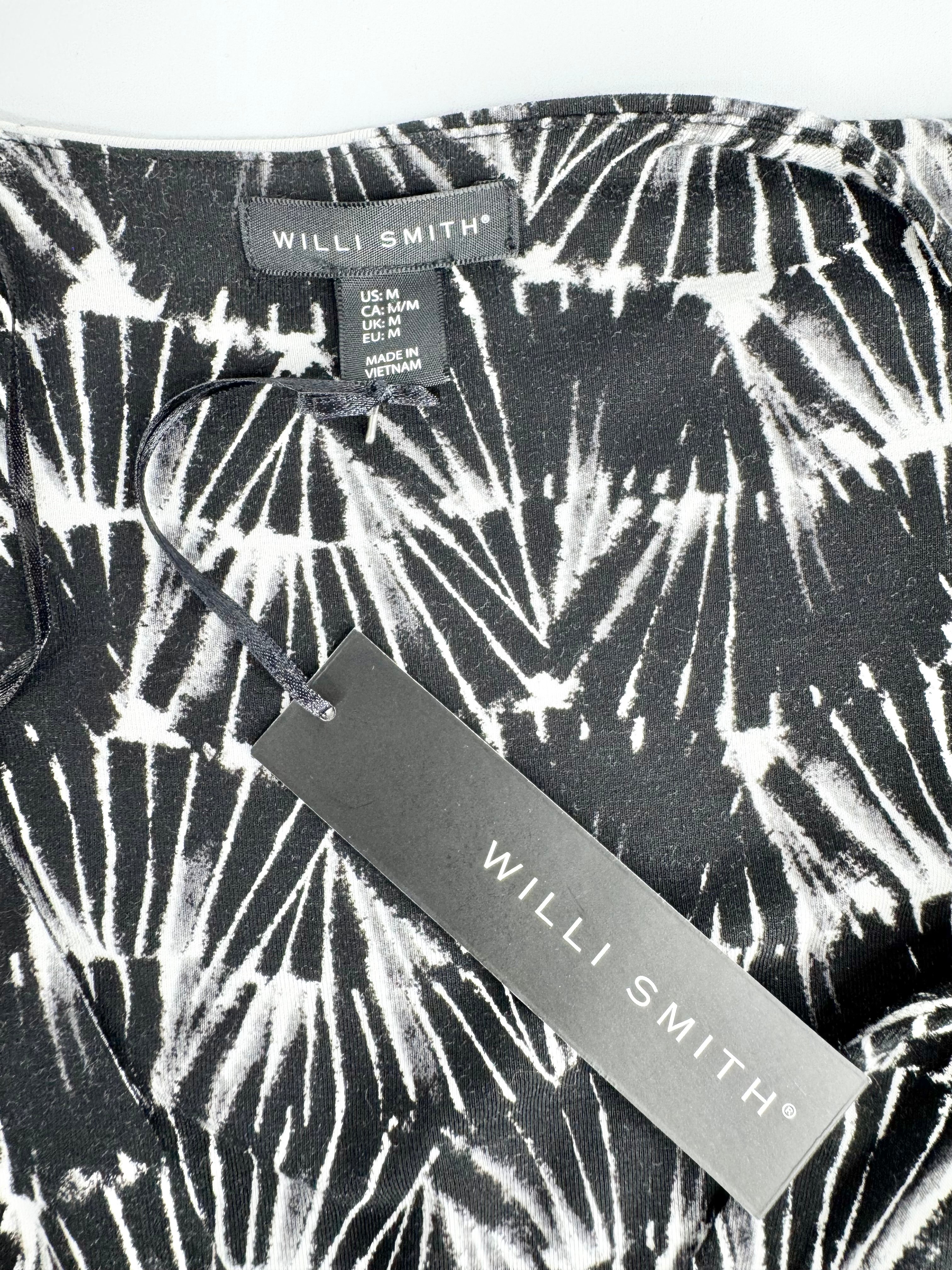 Willi Smith Black Abstract Patterned Midi Dress NWT - AU10/12