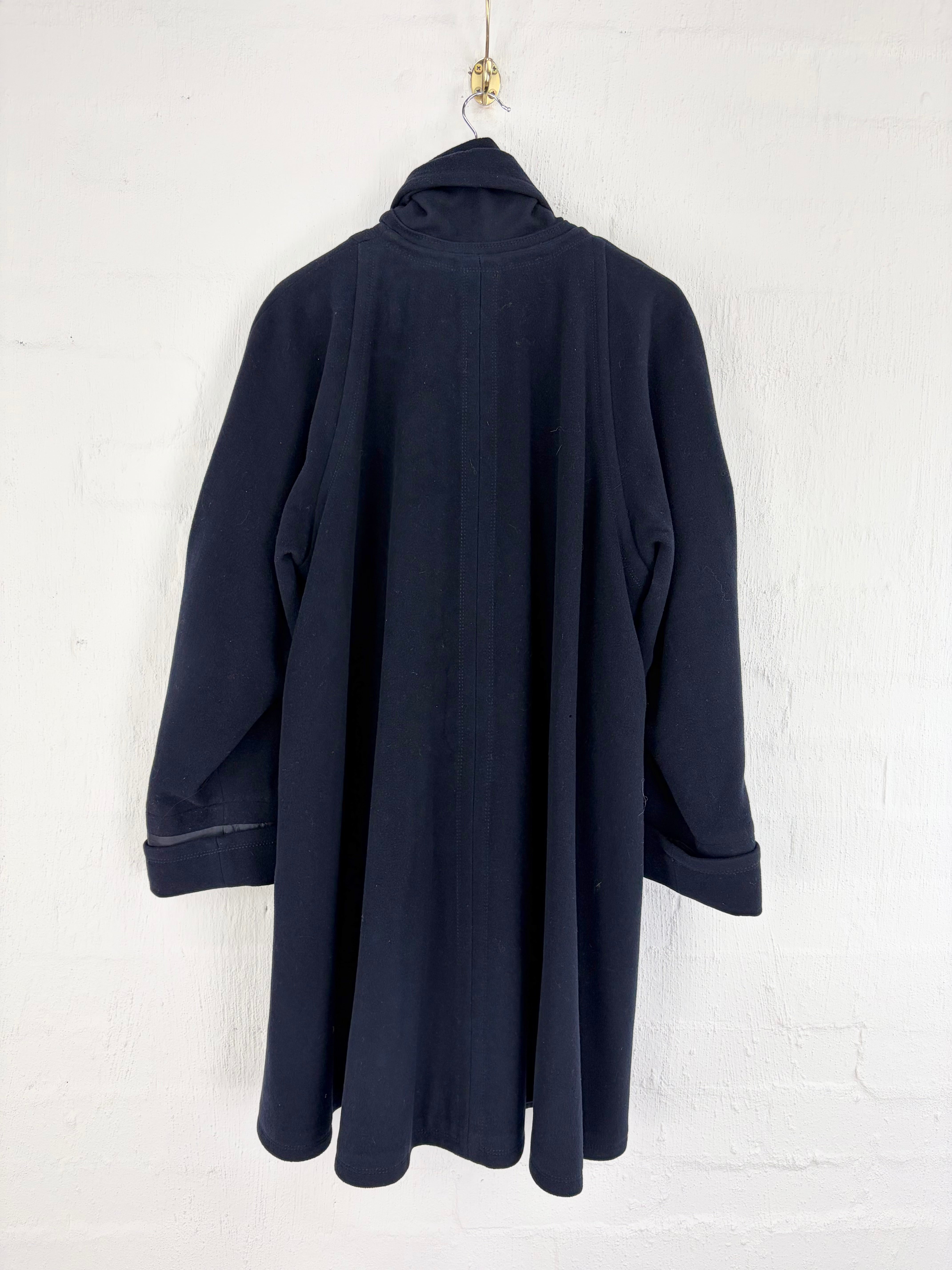 Vintage Louis Feraud Navy Wool & Cashmere Swing Coat - AU12