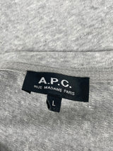 A.P.C. Rue Madame Paris Stone Grey Linen Blend Shift Dress - L