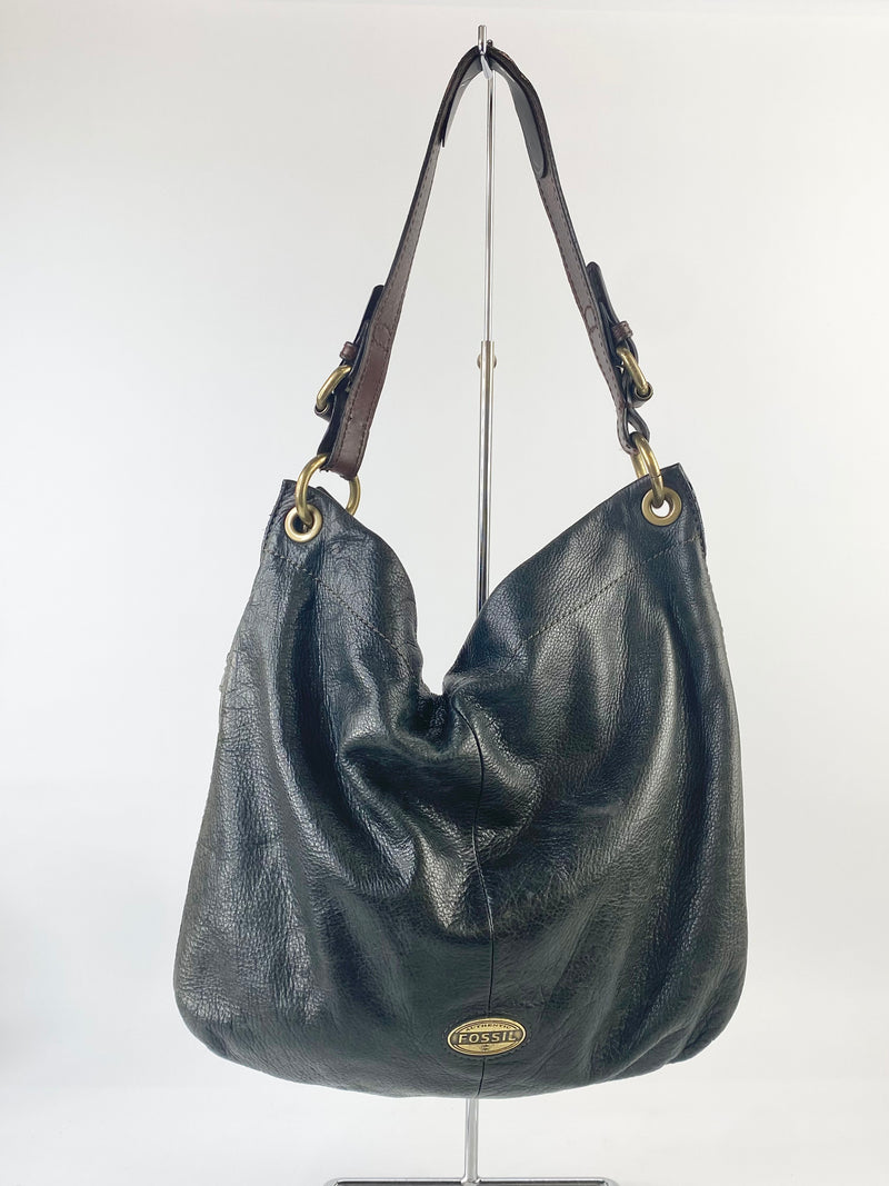 Vintage Fossil Dark Olive Slouch Bag
