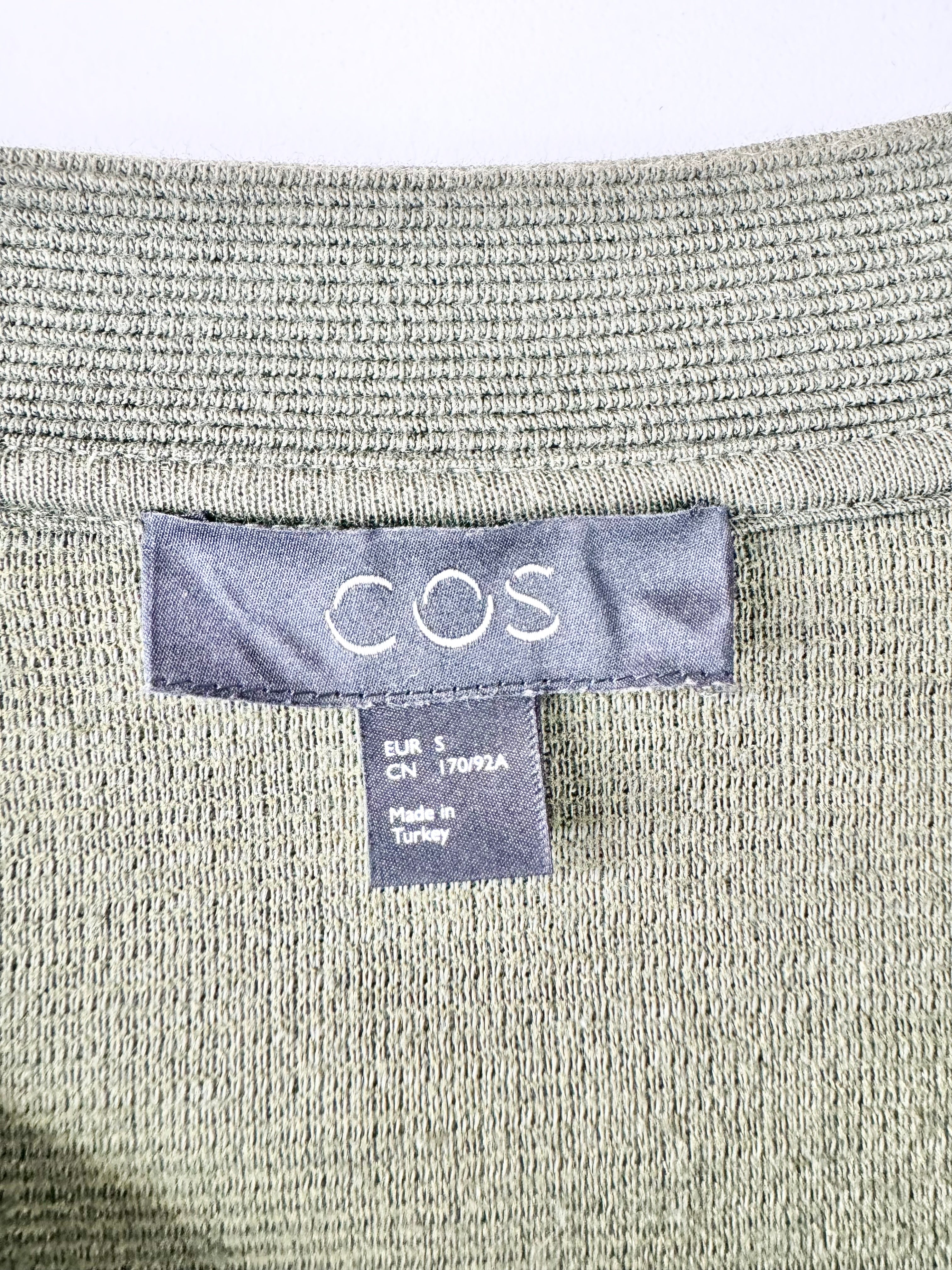 Cos Ribbed Green Zippered Fabric Jacket - AU12