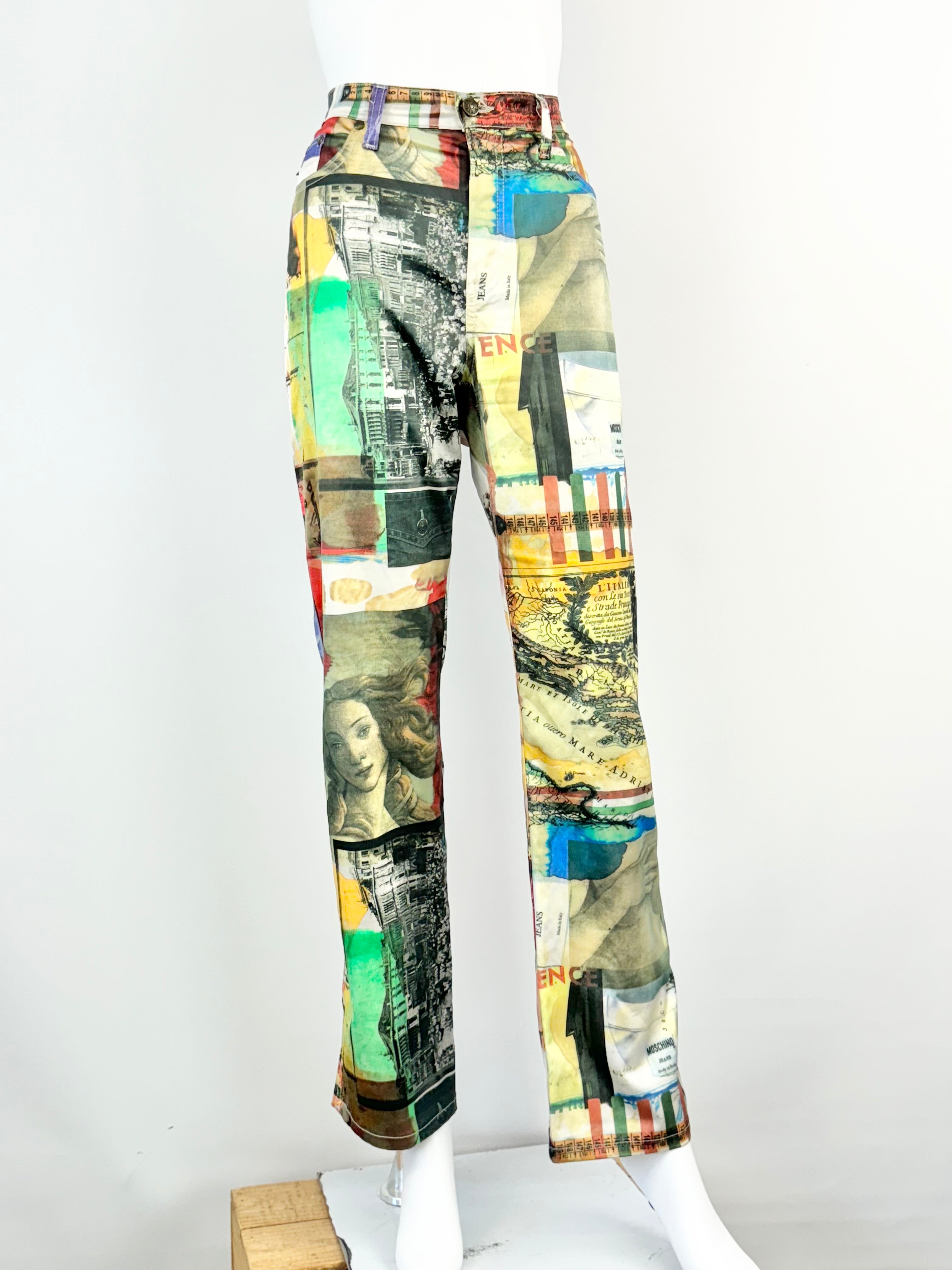 Vintage Moschino Graphic Print Pattern Jeans - 33