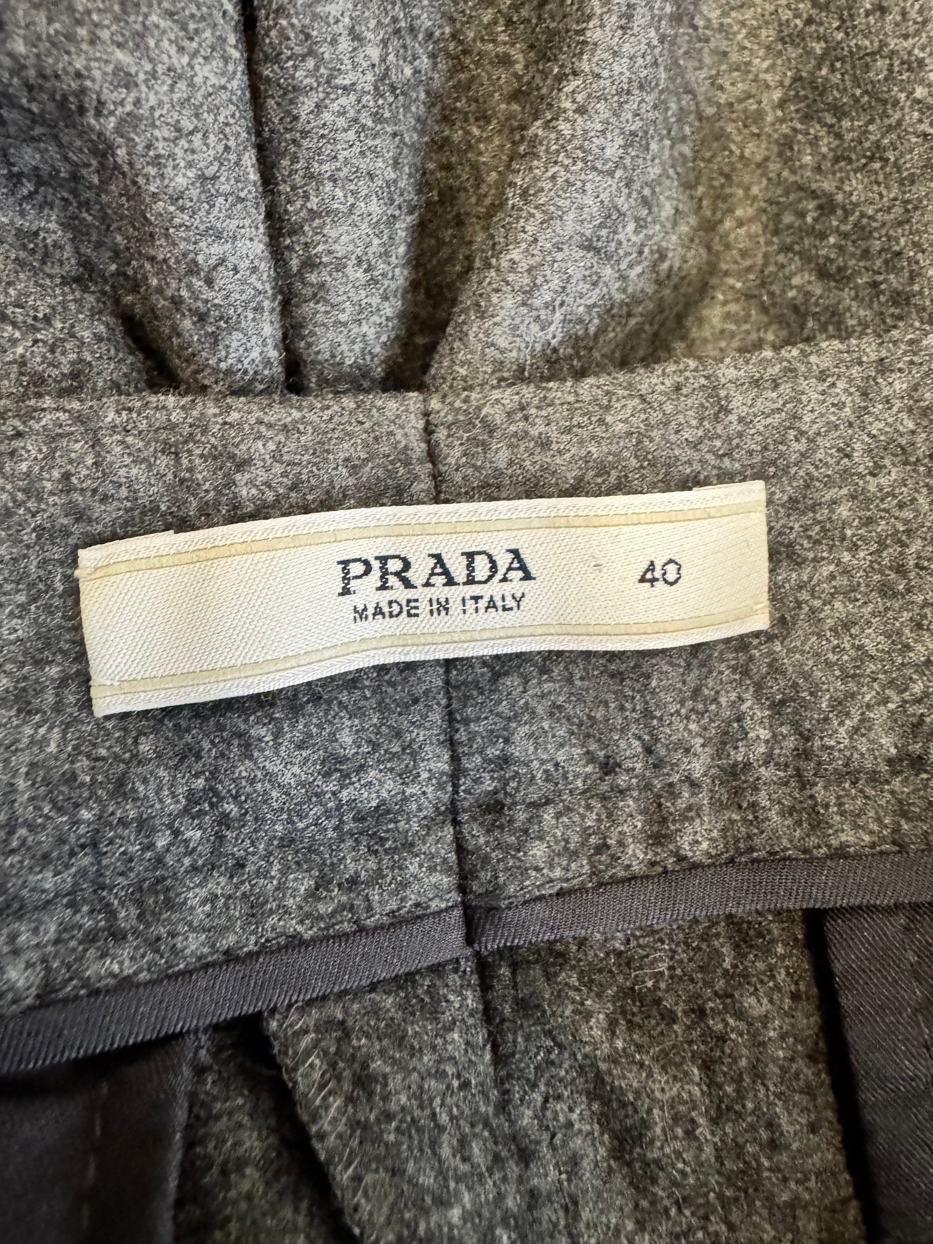 Prada Graphite Low Rise Wool Slacks - 40