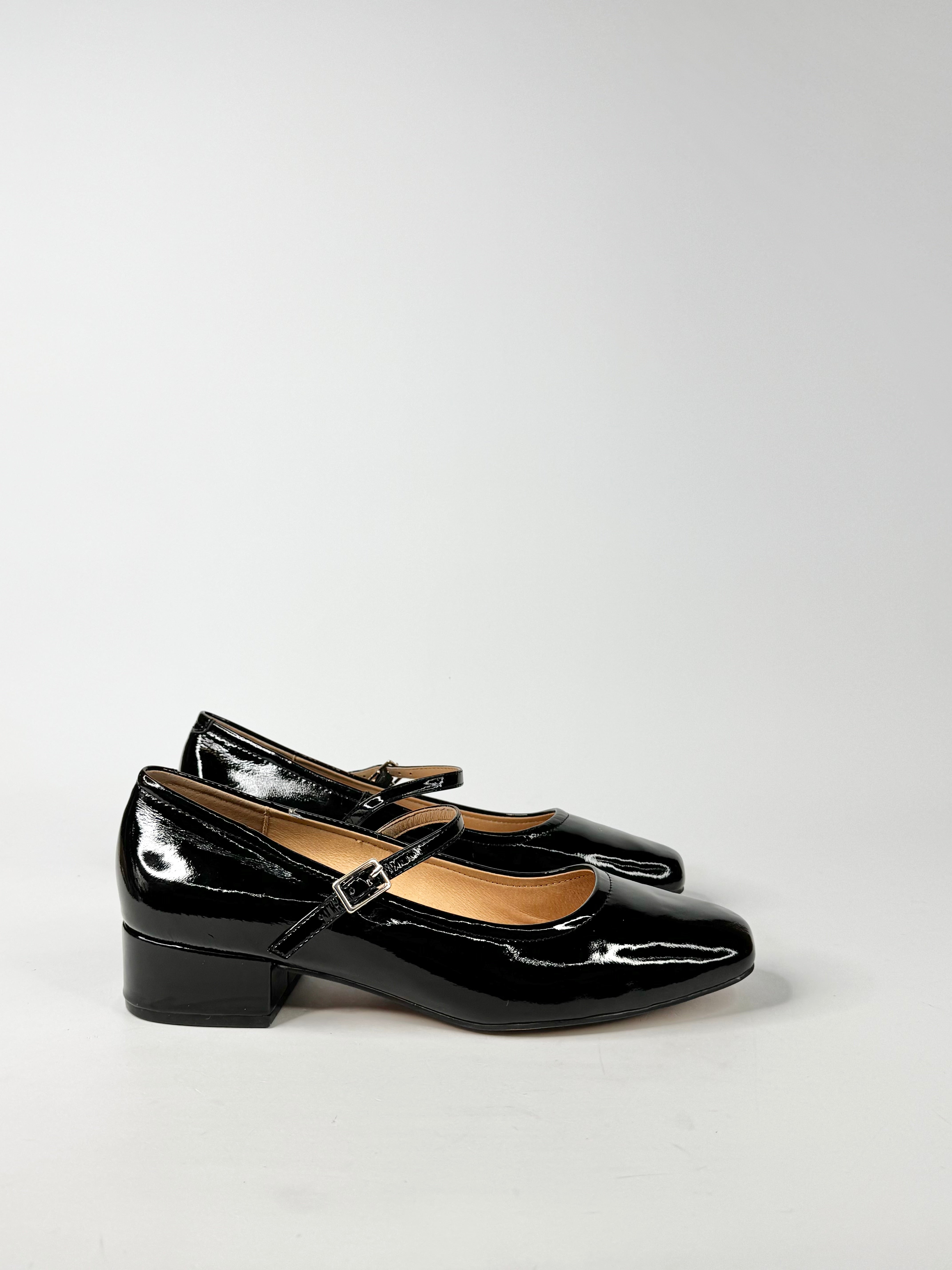 MFW Diana Ferrari Islah Black Leather Mary Jane Heels - EU41