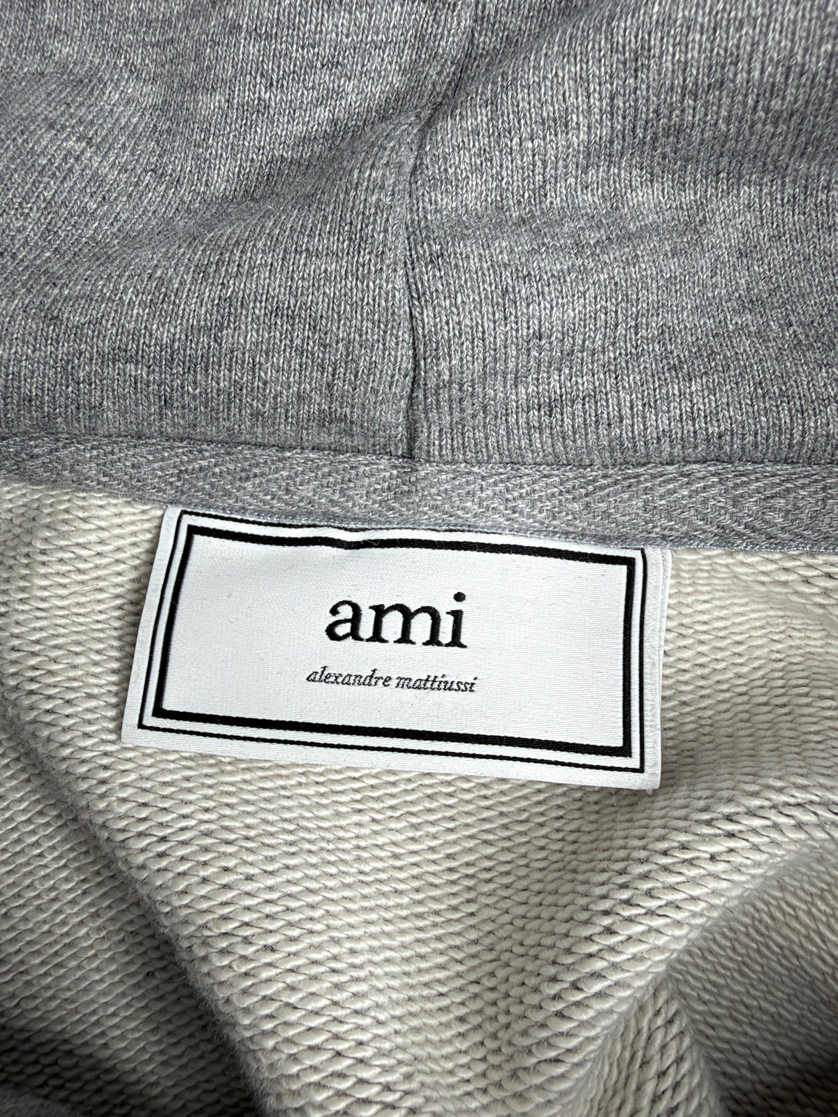 Ami Alexandre Mattiussi Grey Ami de Cœur Embroidered Hoodie - L