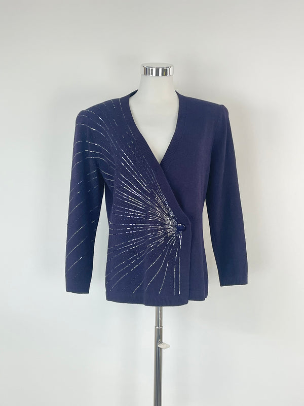 Vintage St. John for Saks Fifth Avenue Deep Violet Cardigan - AU8/10